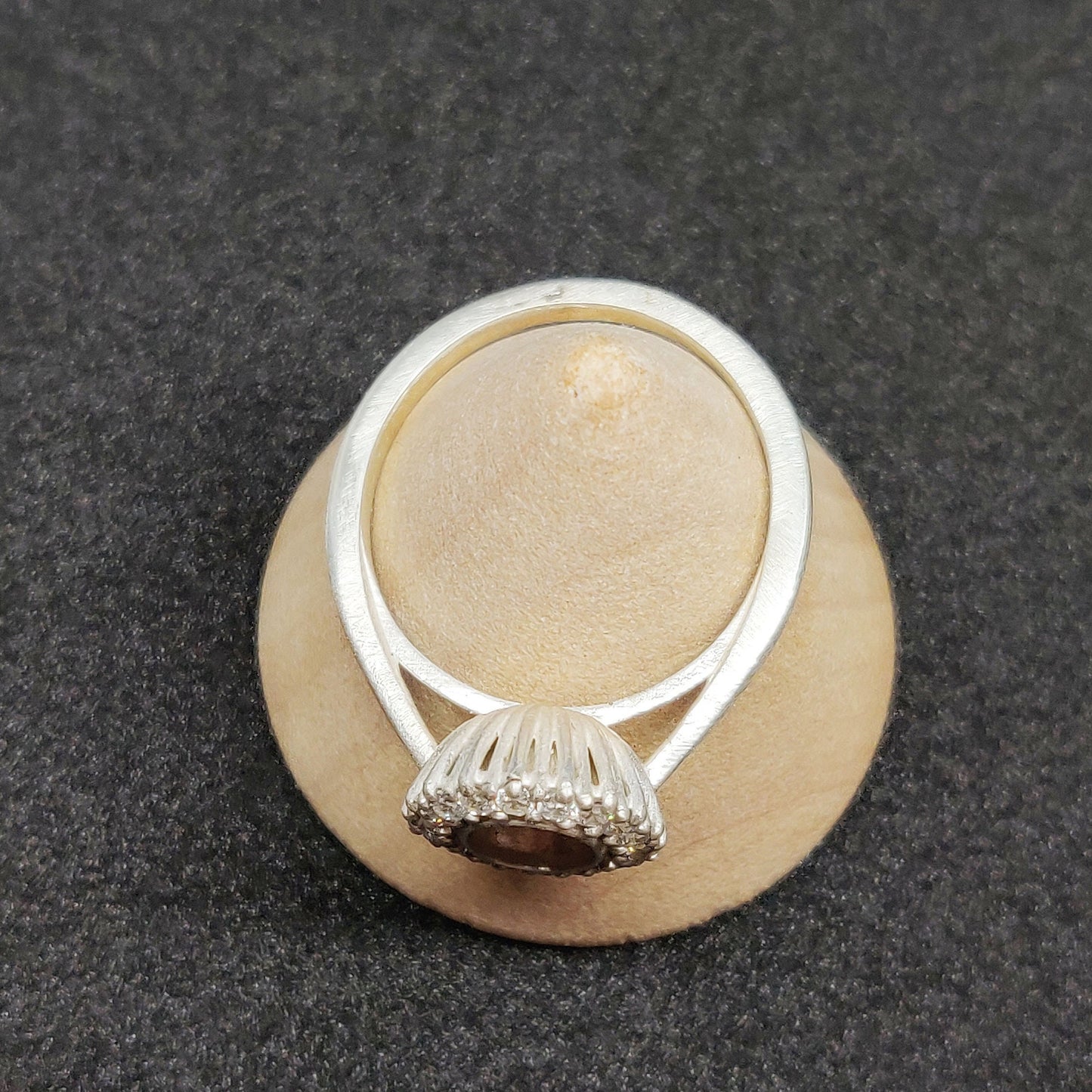 Elegant Oval Halo Ring in Sterling or Argentium Silver with Cubic Zirconia Pave Setting