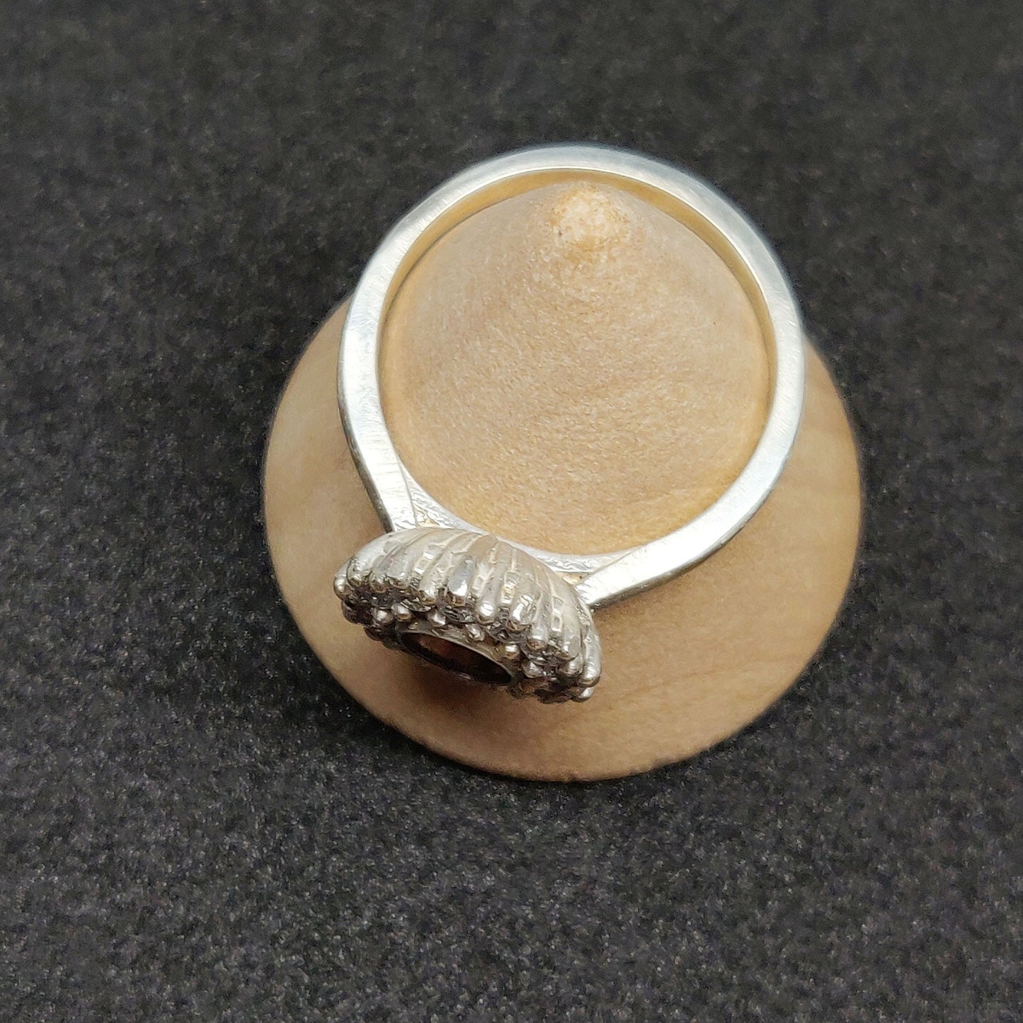 Argentium or Sterling Silver Semi Mount Halo Ring with Cubic Zirconia Pave Setting