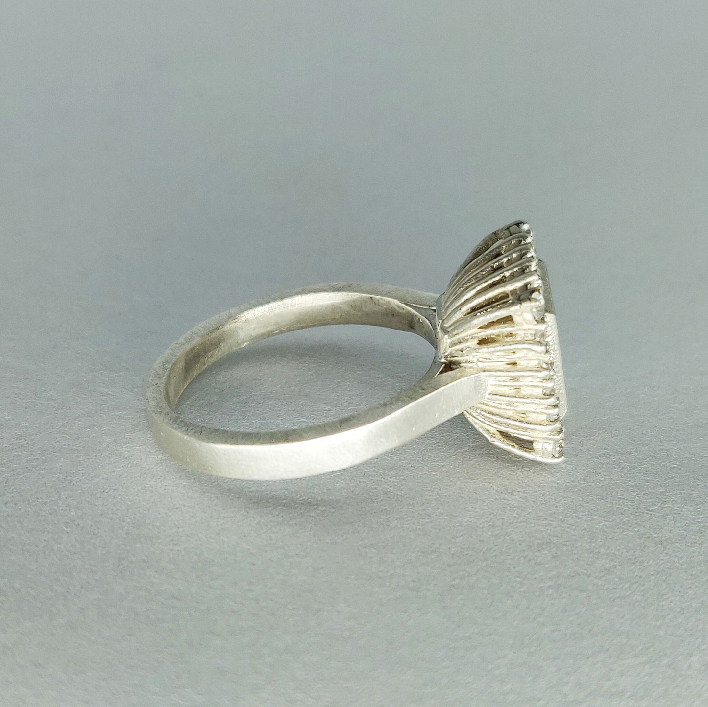 Elegant Silver Princess Cut Halo Ring with Cubic Zirconia Pave Setting