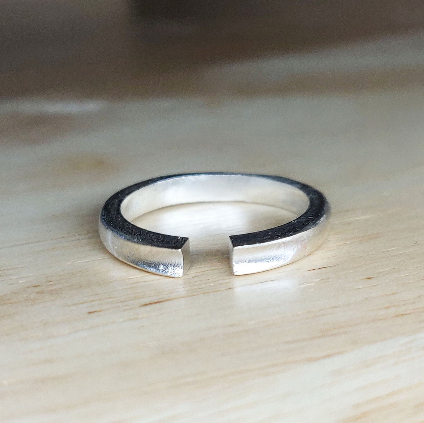 Thick Silver Ring Blank - Concave Split Shank for Jewelry Making