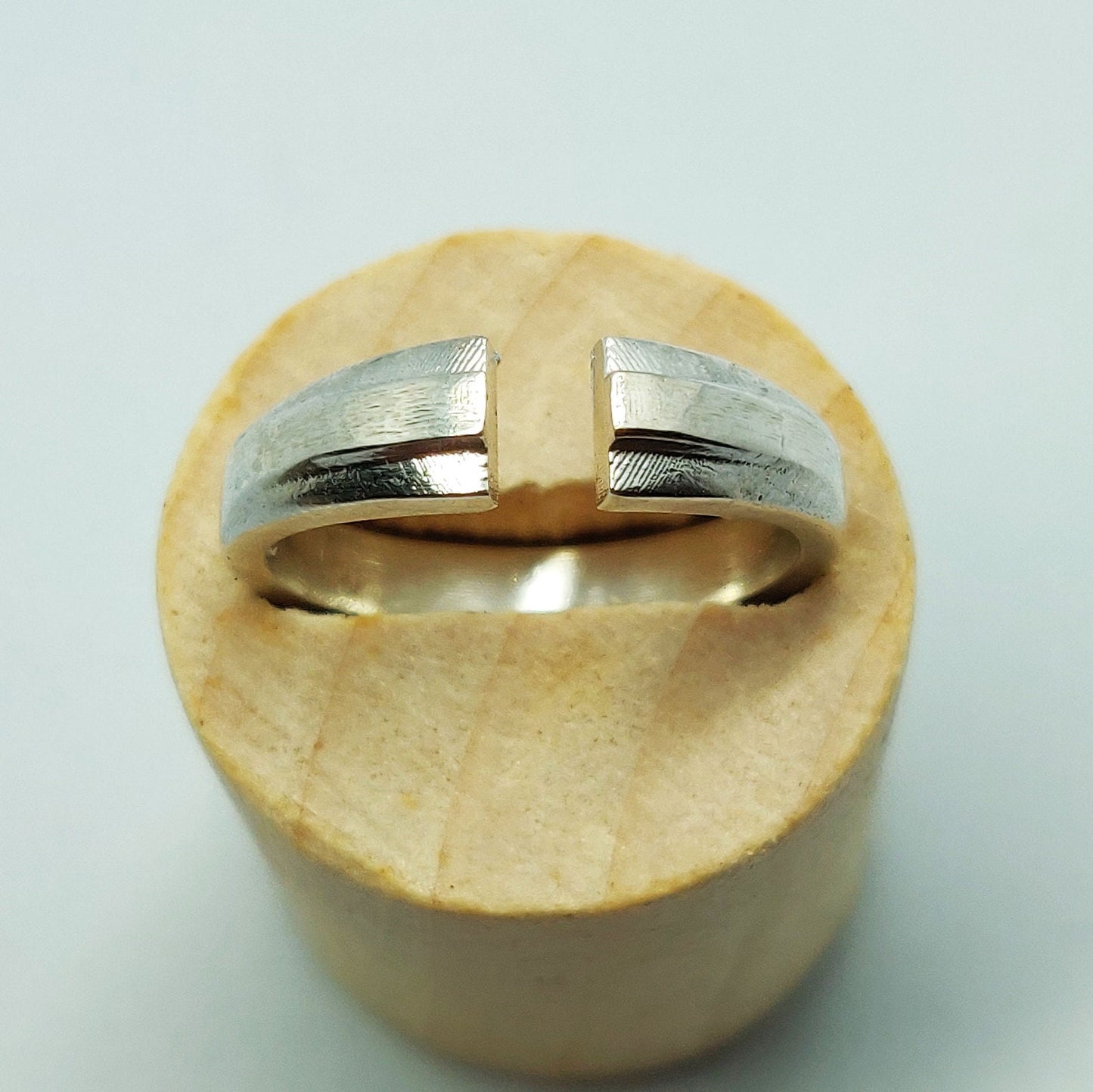 Thick Silver Stepped Profile Split Shank Ring Blank for Jewelry Crafting