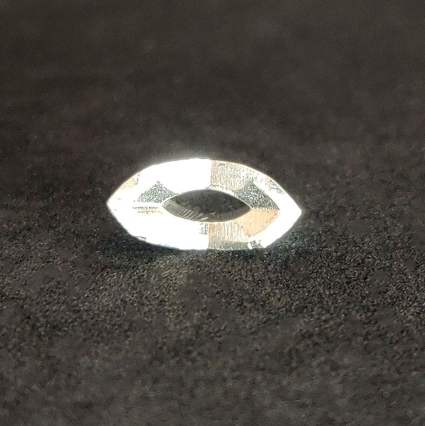 8x4mm Silver Marquise Rubover Setting. Cast Recycled Silver Open-Sided Bezel. Jewelry Making Supplies.