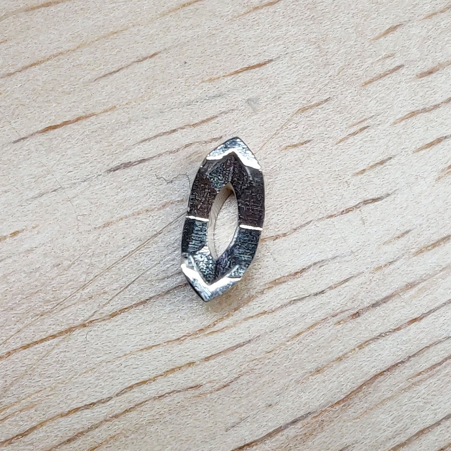 8x4mm Silver Marquise Rubover Setting. Cast Recycled Silver Open-Sided Bezel. Jewelry Making Supplies.
