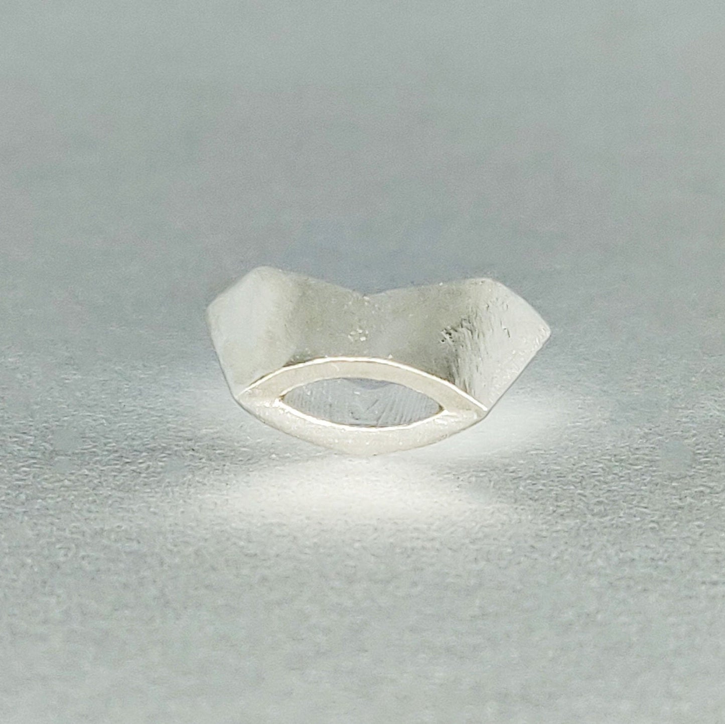 8x4mm Silver Marquise Rubover Setting. Cast Recycled Silver Open-Sided Bezel. Jewelry Making Supplies.
