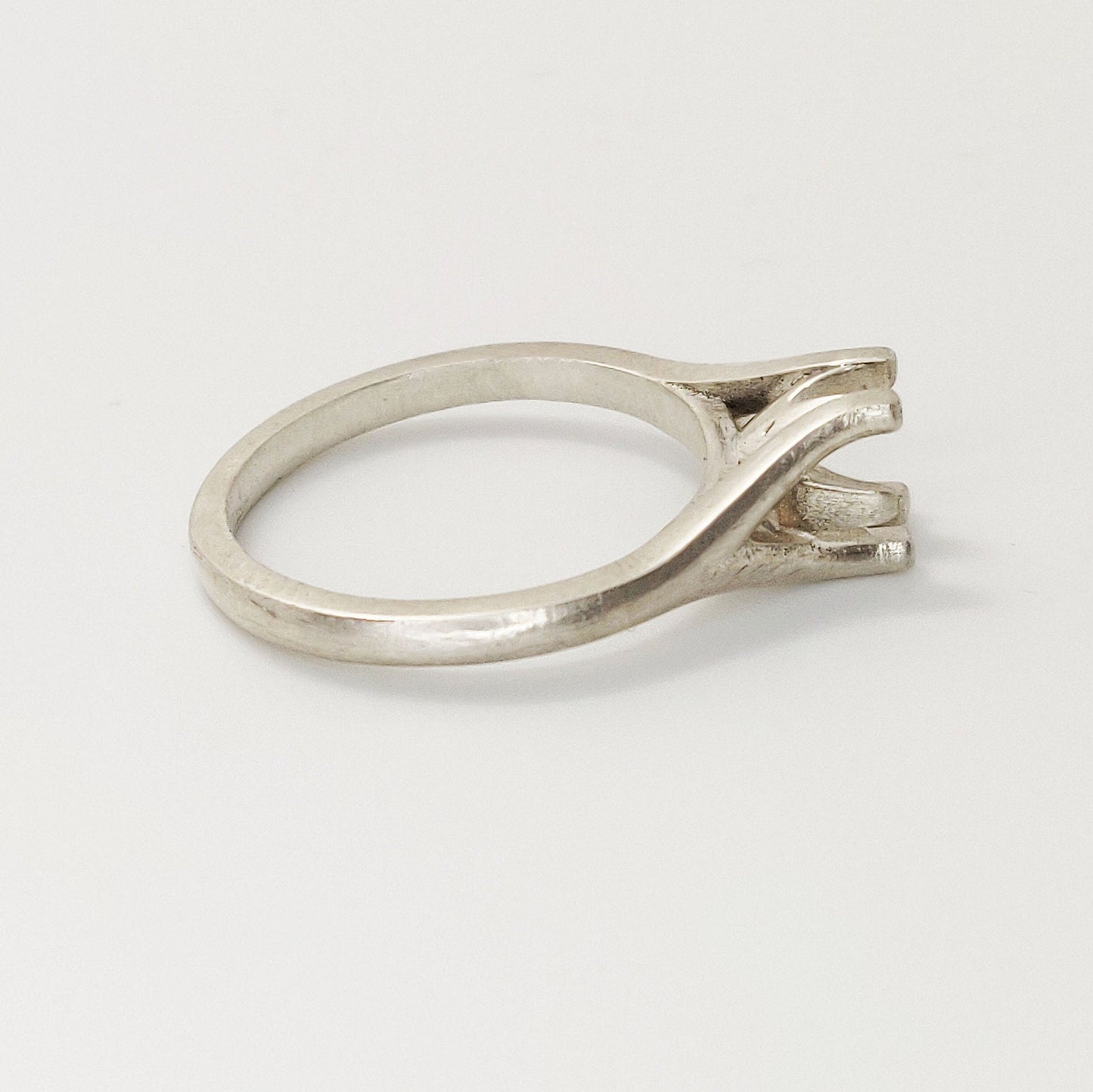 5mm Silver Six Prong Bezel Cathedral Ring Setting for Jewelry Making
