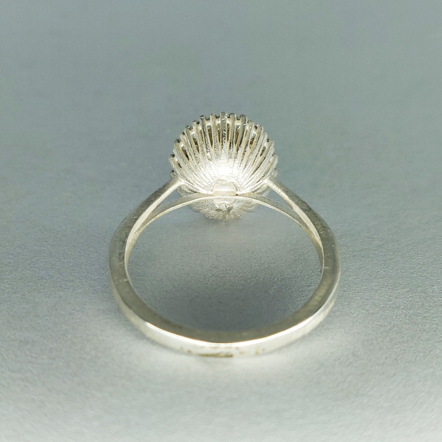 Elegant Oval Halo Ring in Sterling or Argentium Silver with Cubic Zirconia Pave Setting