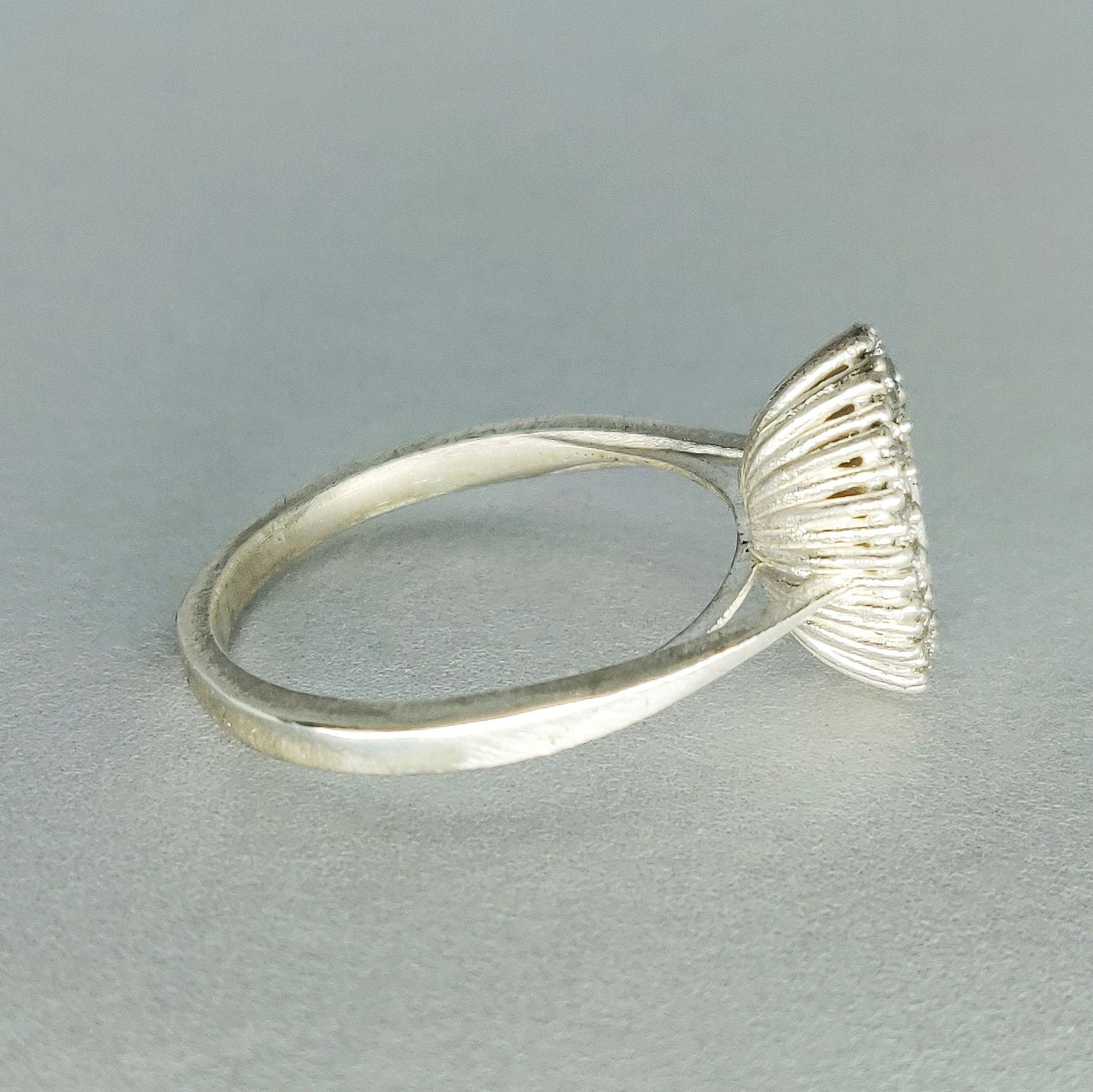 Elegant Oval Halo Ring in Sterling or Argentium Silver with Cubic Zirconia Pave Setting