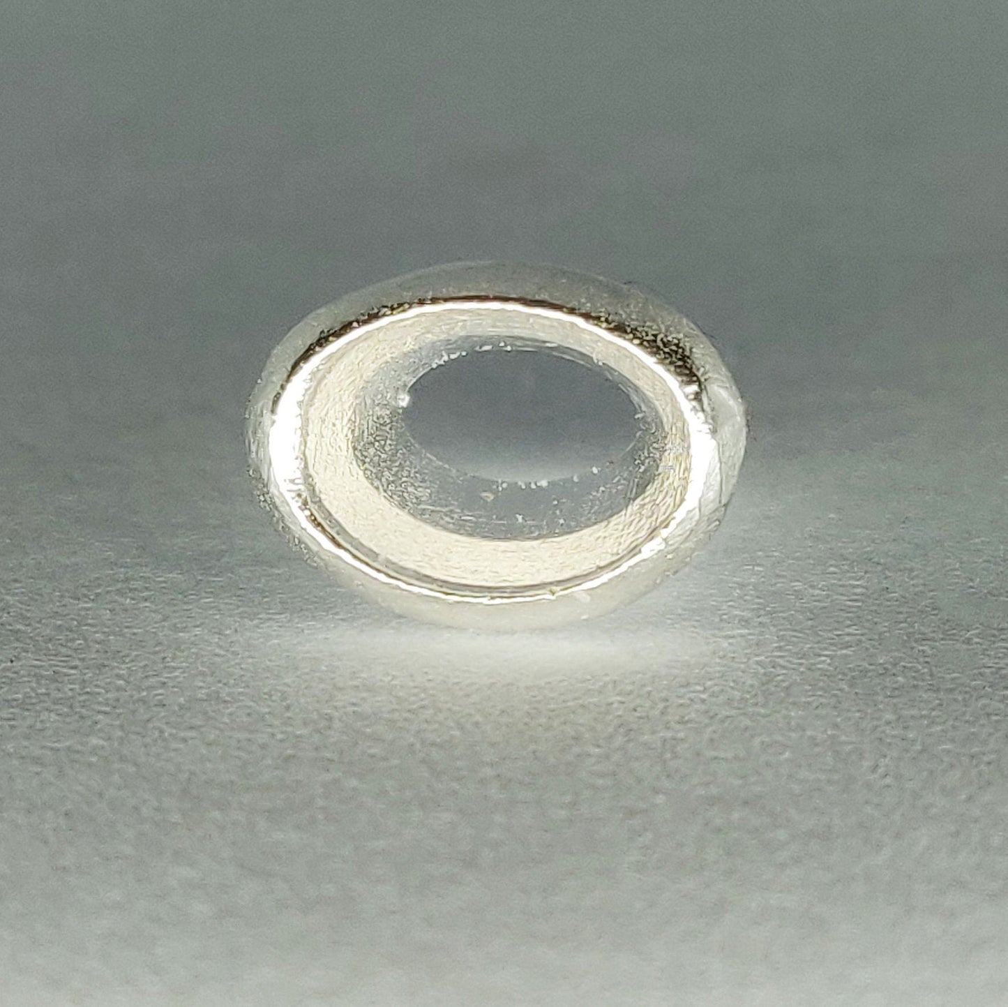 7x5mm Silver Oval Cut Gemstone Rubover Setting. Cast Recycled Silver Oval Bezel. Jewelry Making Supplies. Make Your Own Jewelry.