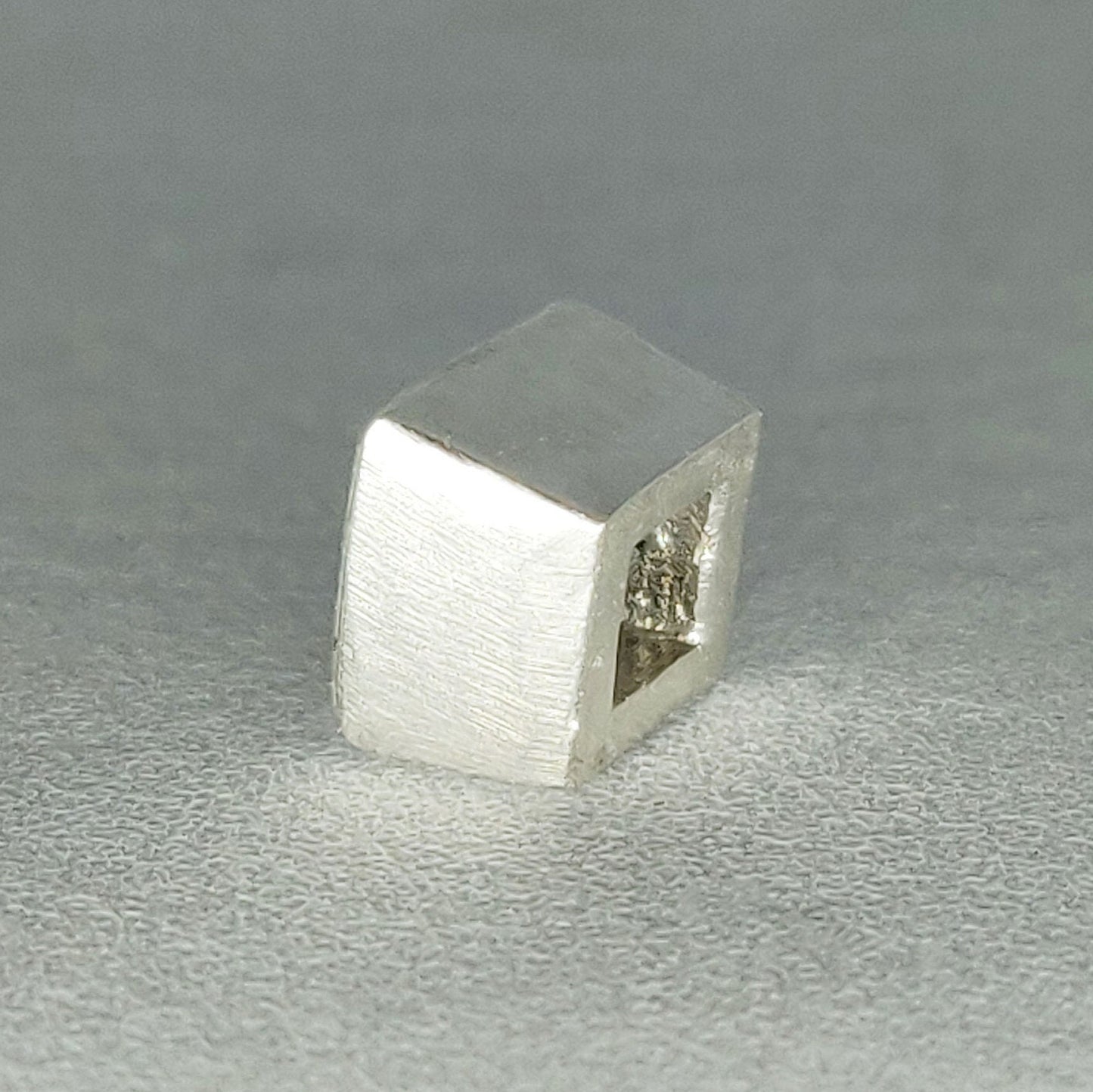4mm Silver Princess Cut Gemstone Rubover Setting. Cast Recycled Silver Square Bezel. Jewelry Making Supplies.