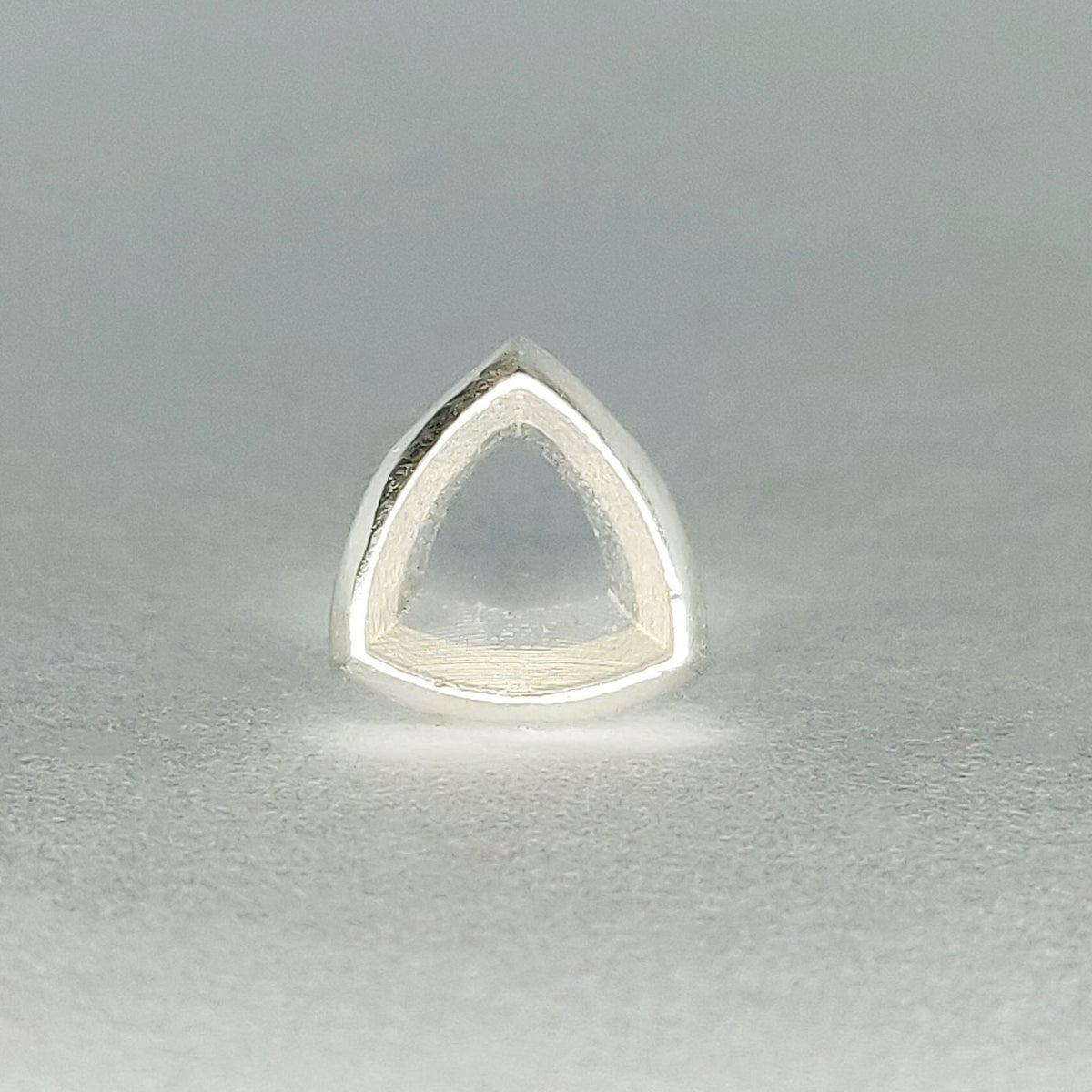 5x5mm Silver Trillion Cut Gemstone Bezel for Jewelry Making Supplies