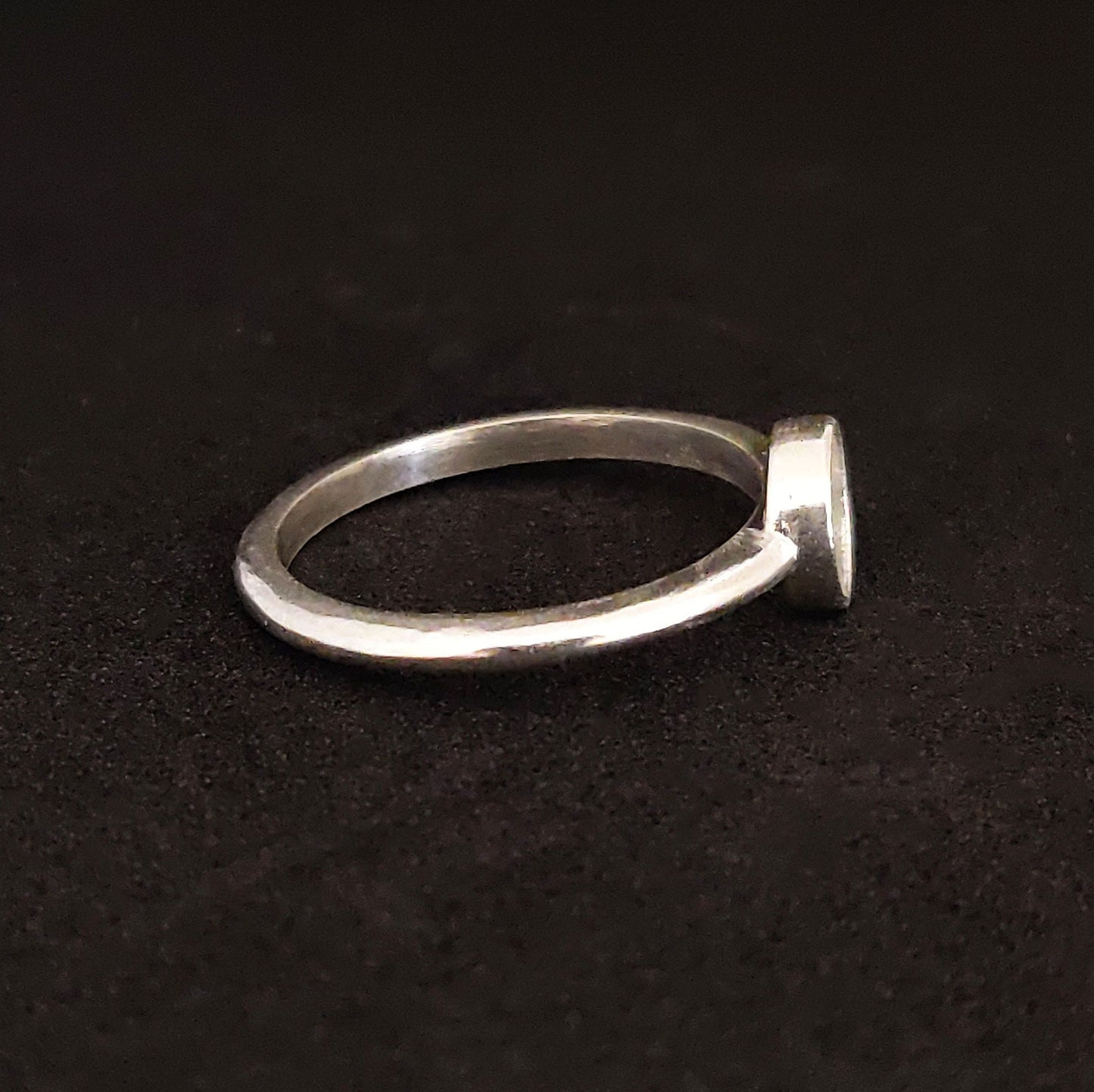 Cabochon Ring Setting. 6mm Silver Cabochon Rubover Bezel Ring Mount Stacking Ring. Argentium Sterling Silver Cabochon Ring