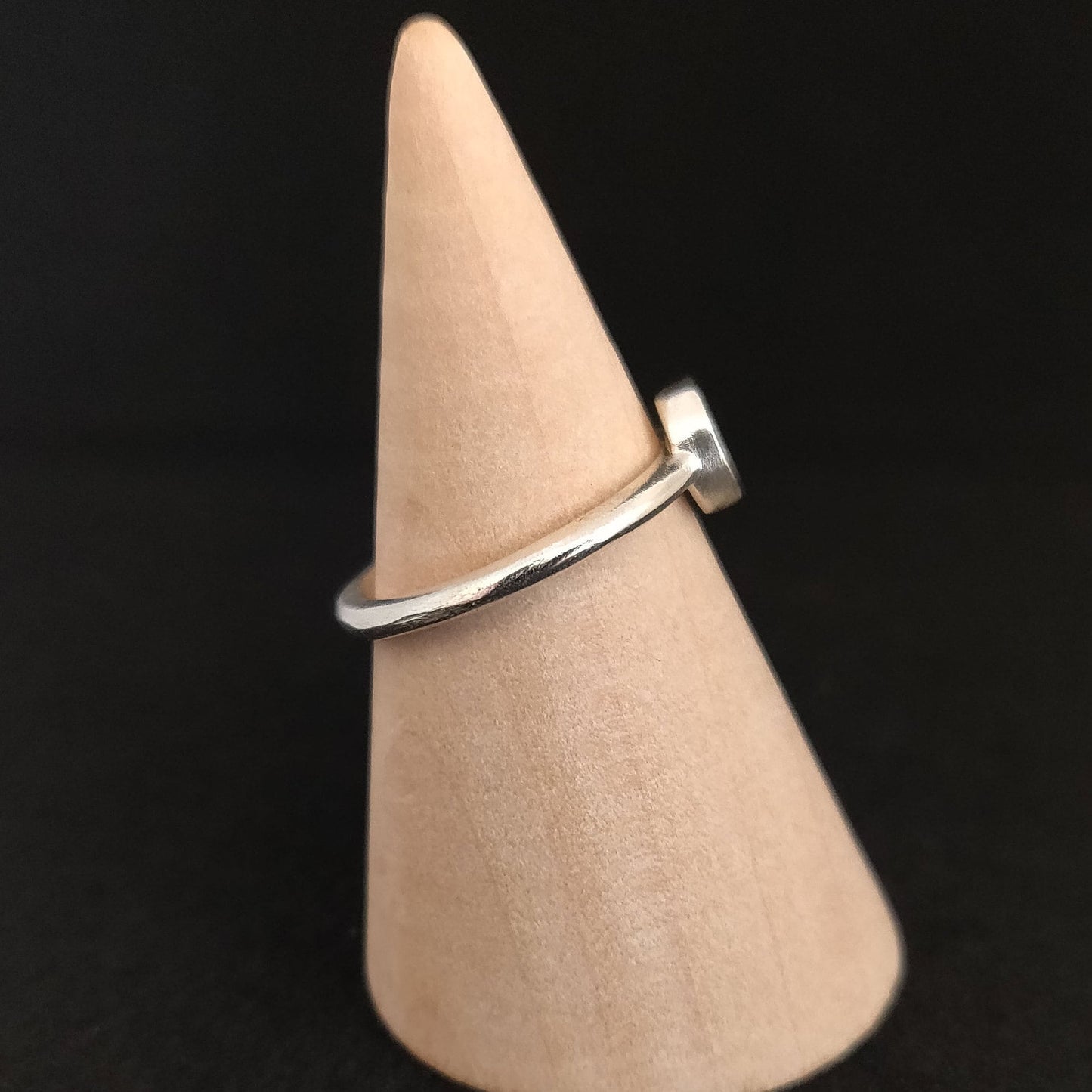 Cabochon Ring Setting. 6mm Silver Cabochon Rubover Bezel Ring Mount Stacking Ring. Argentium Sterling Silver Cabochon Ring