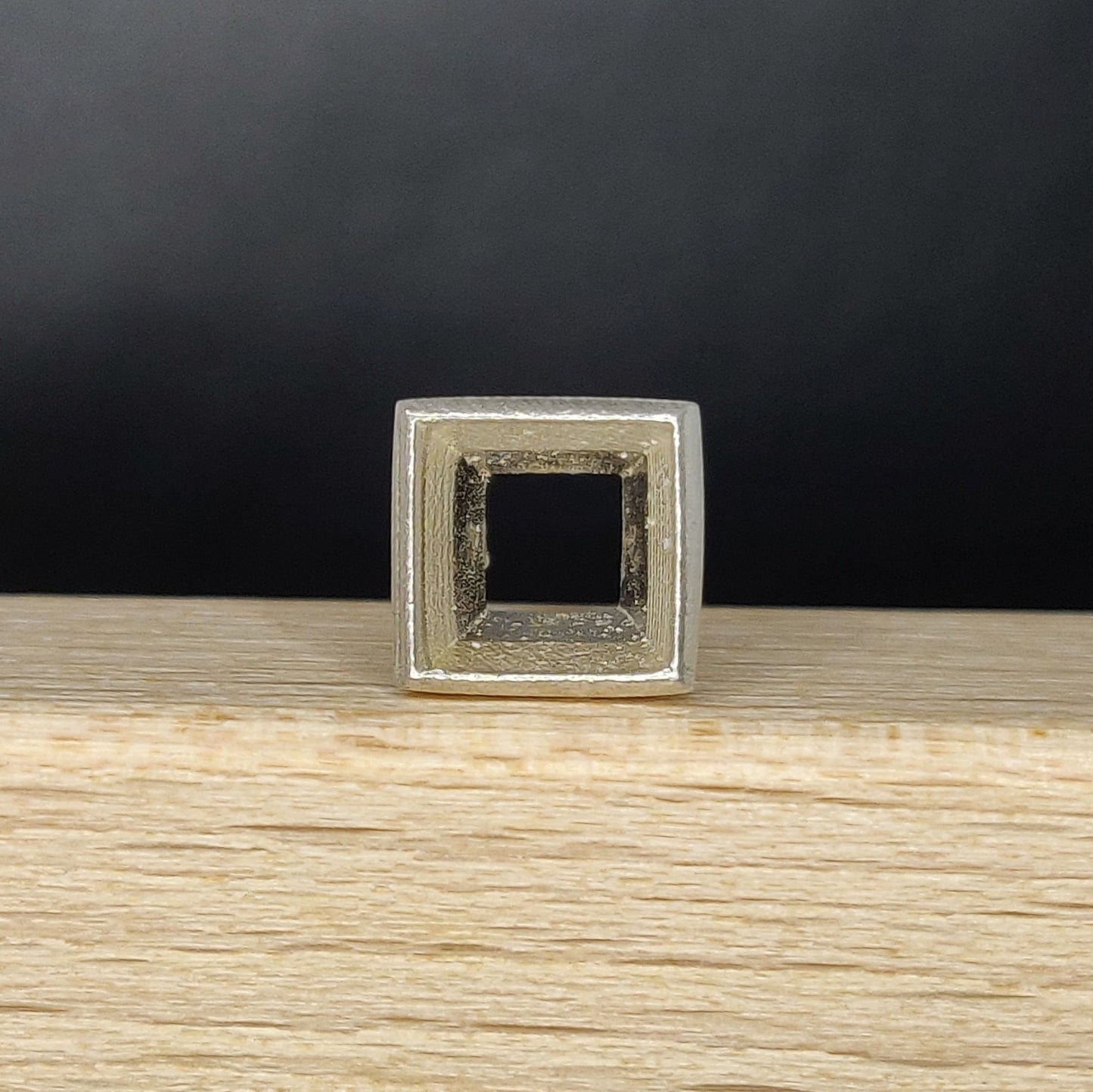 5mm Silver Princess Cut Rubover Bezel Setting, Jewelry Supplies