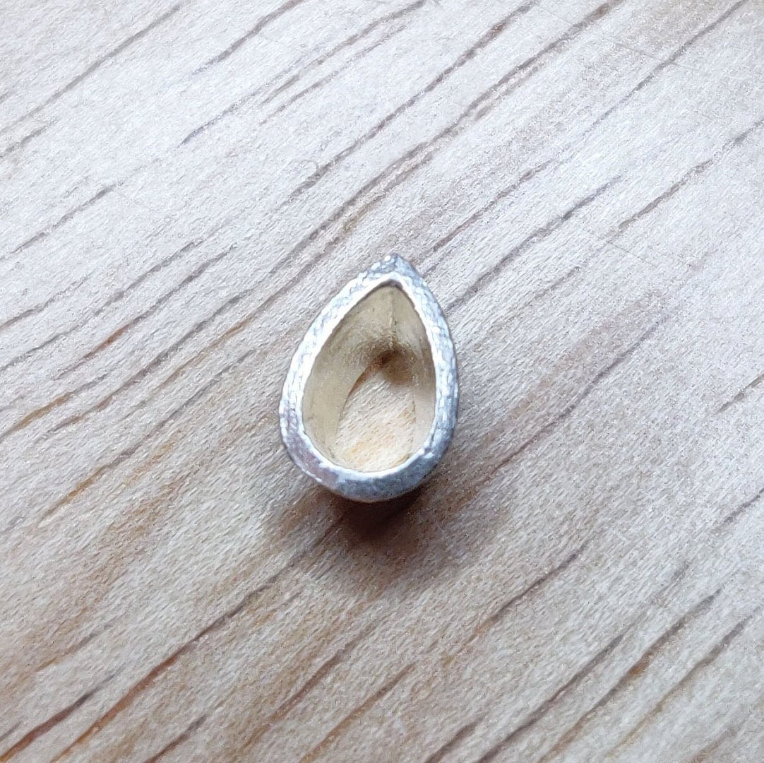 6x4mm Teardrop Sterling Silver Gemstone Bezel Rubover Settings for Jewelry Making Supplies
