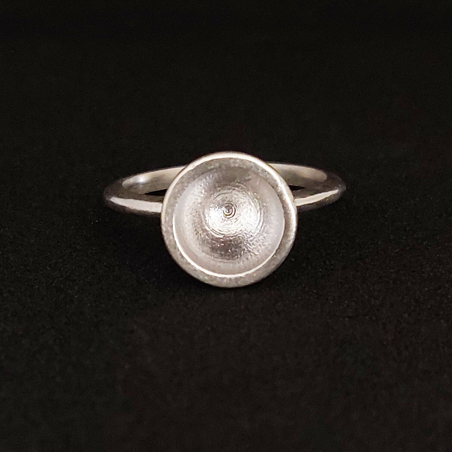 8mm Silver Cup Rubover Bezel Ring