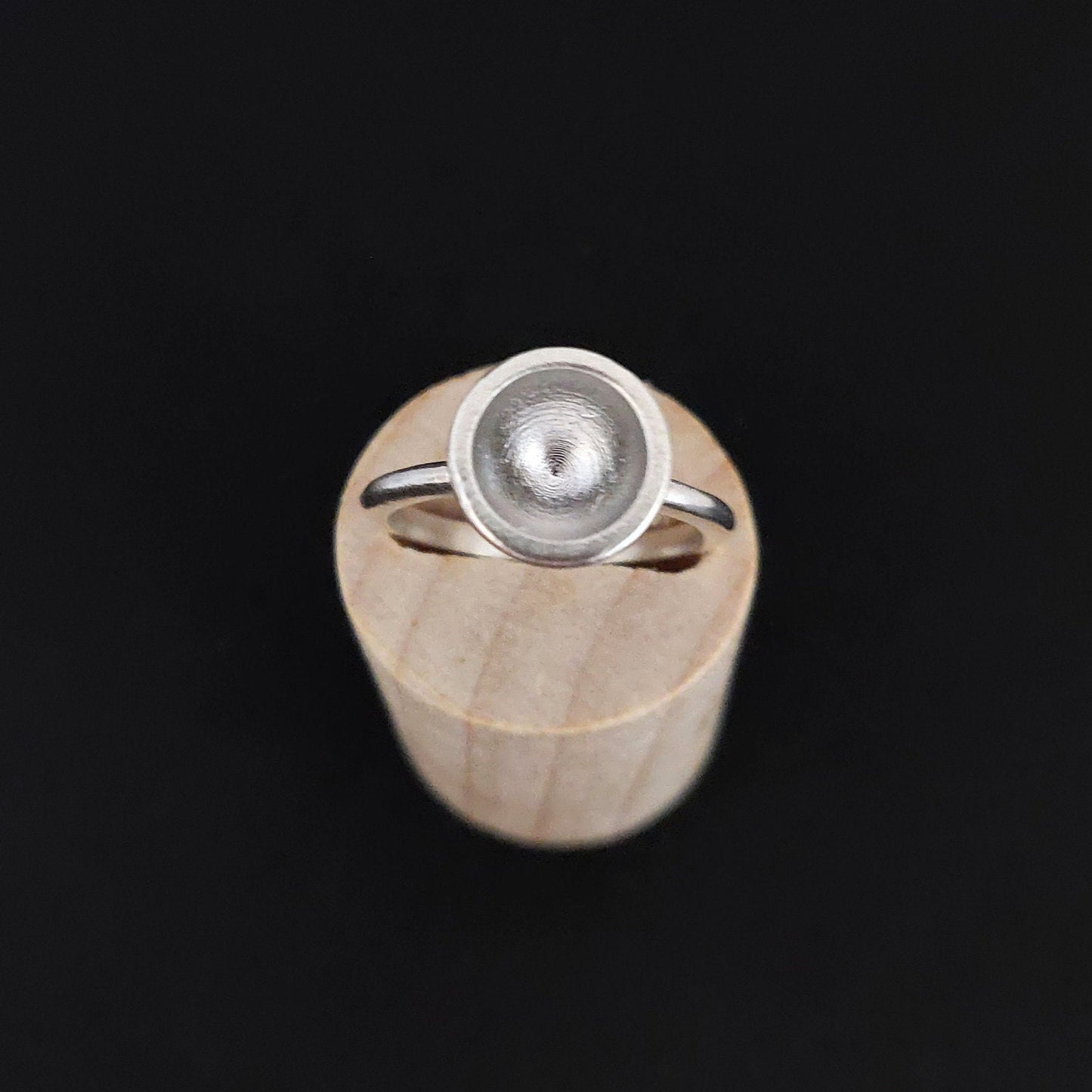 8mm Silver Cup Rubover Bezel Ring
