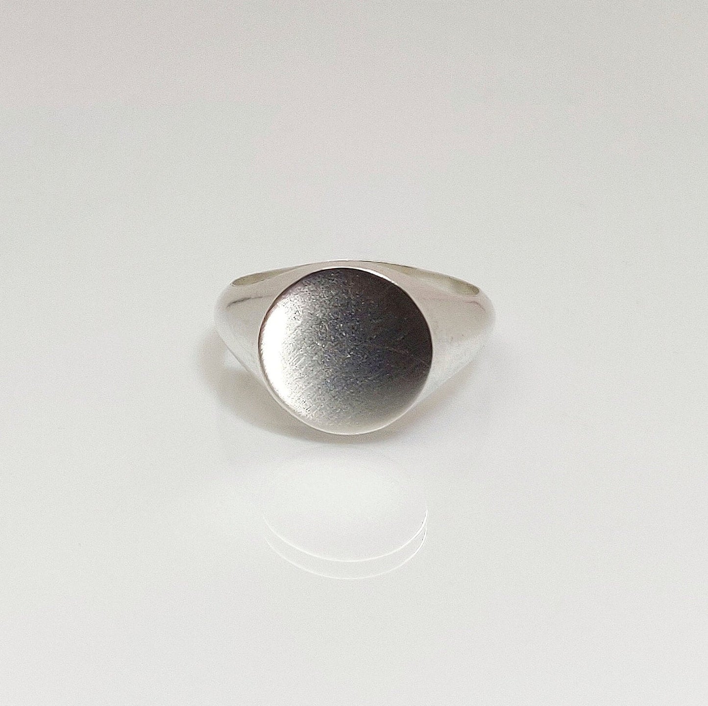 12mm Round Silver Signet Ring for Jewelry Crafting, Engraving, Gem Setting, Men's or Women's