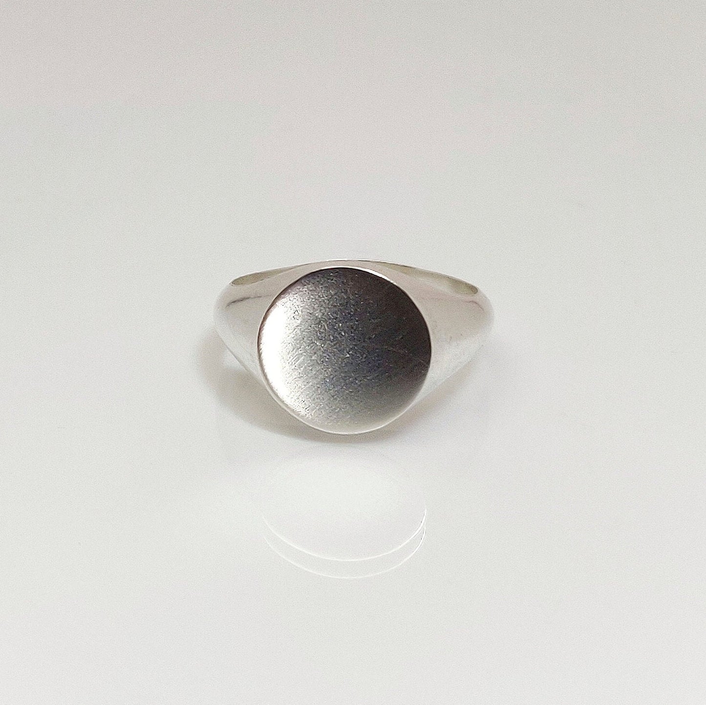 12mm Round Silver Signet Ring for Jewelry Crafting, Engraving, Gem Setting, Men's or Women's