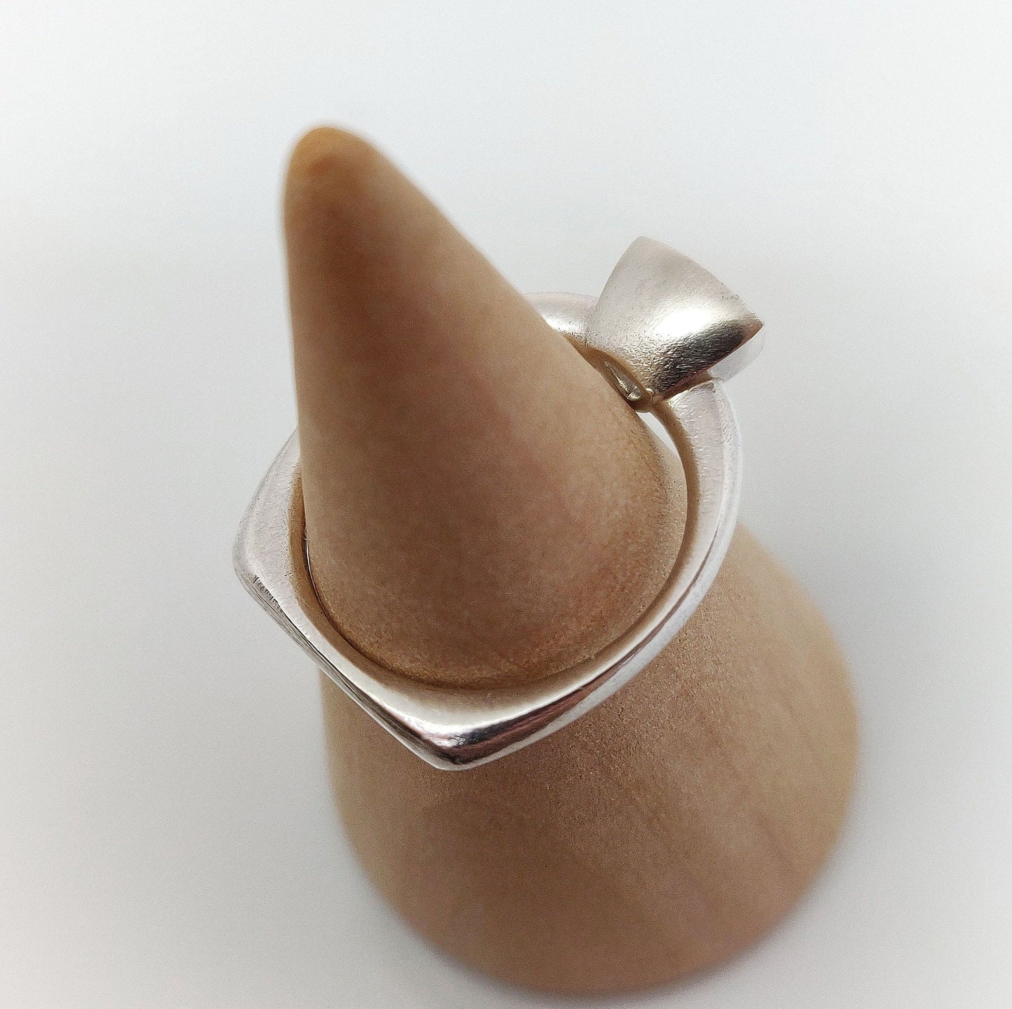 Silver Trillion Bezel Ring with Ohm Shank for Jewelry Making Supplies