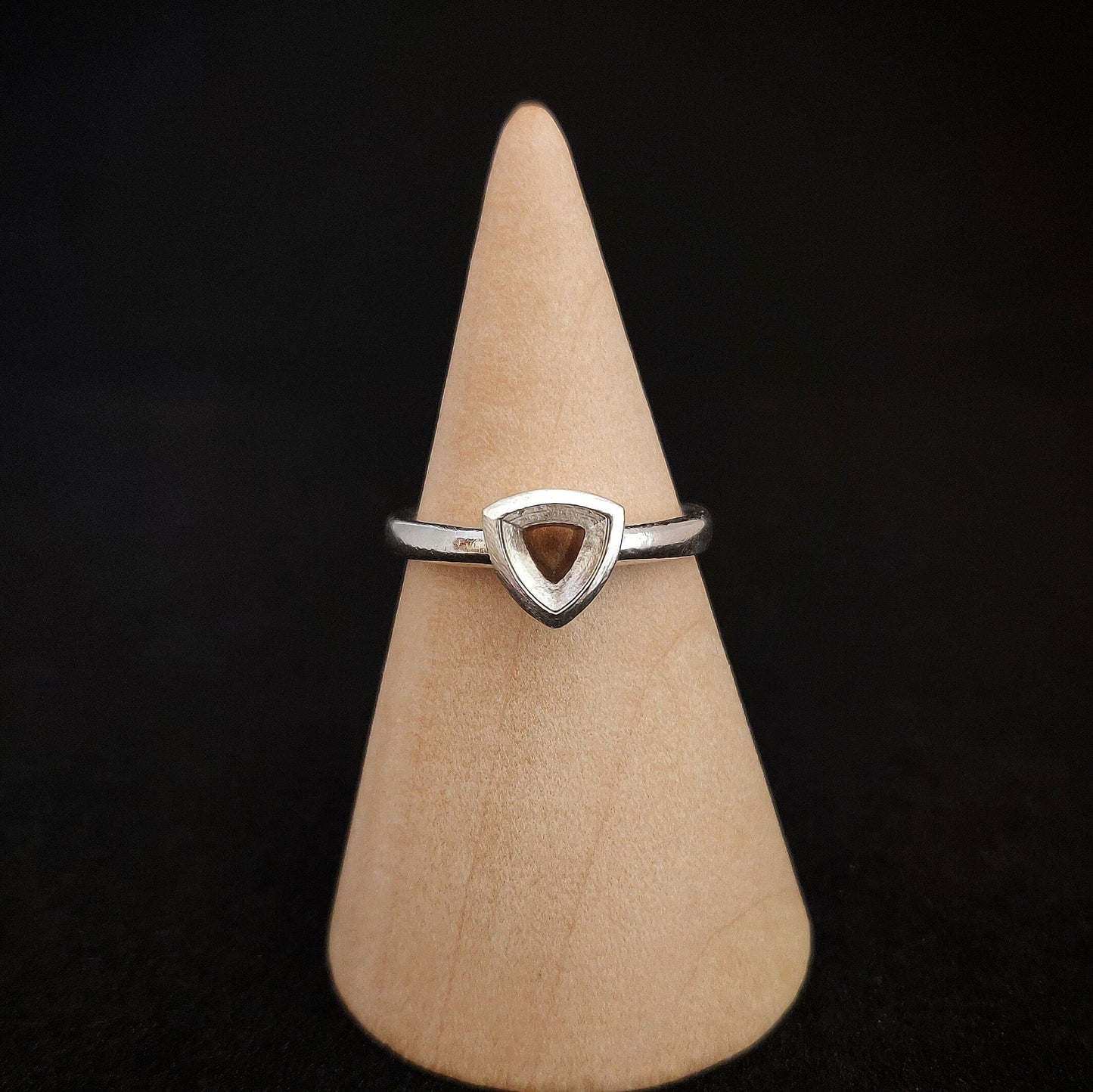 Silver Trillion Bezel Ring with Ohm Shank for Jewelry Making Supplies
