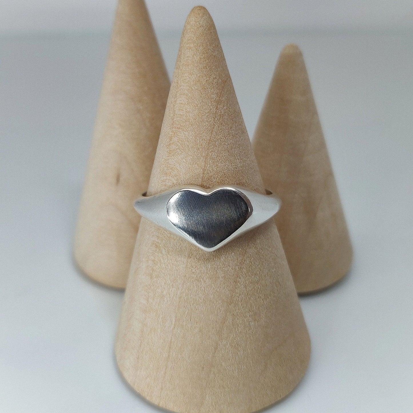 12mm Heart Signet Ring in Silver for Jewelry Making and Customization