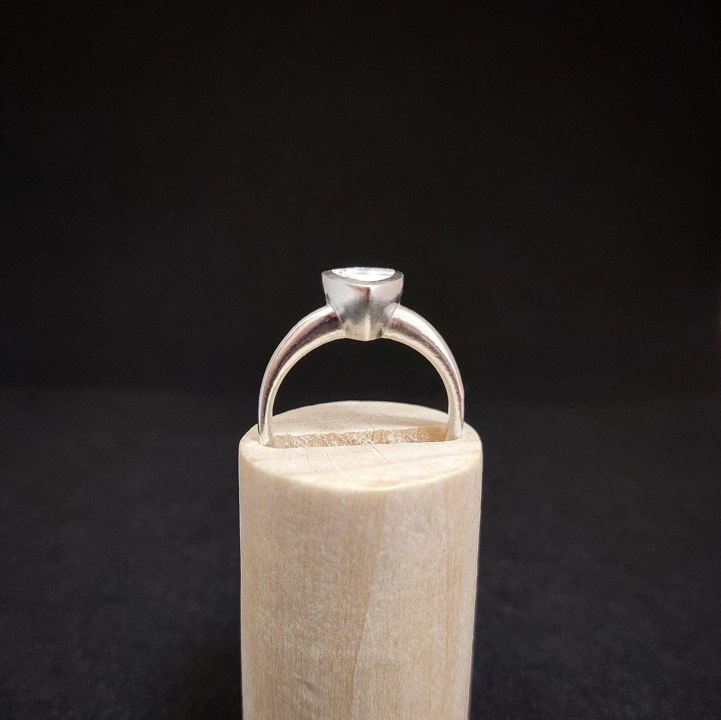 Silver Trillion Bezel Ring with Ohm Shank for Jewelry Making Supplies