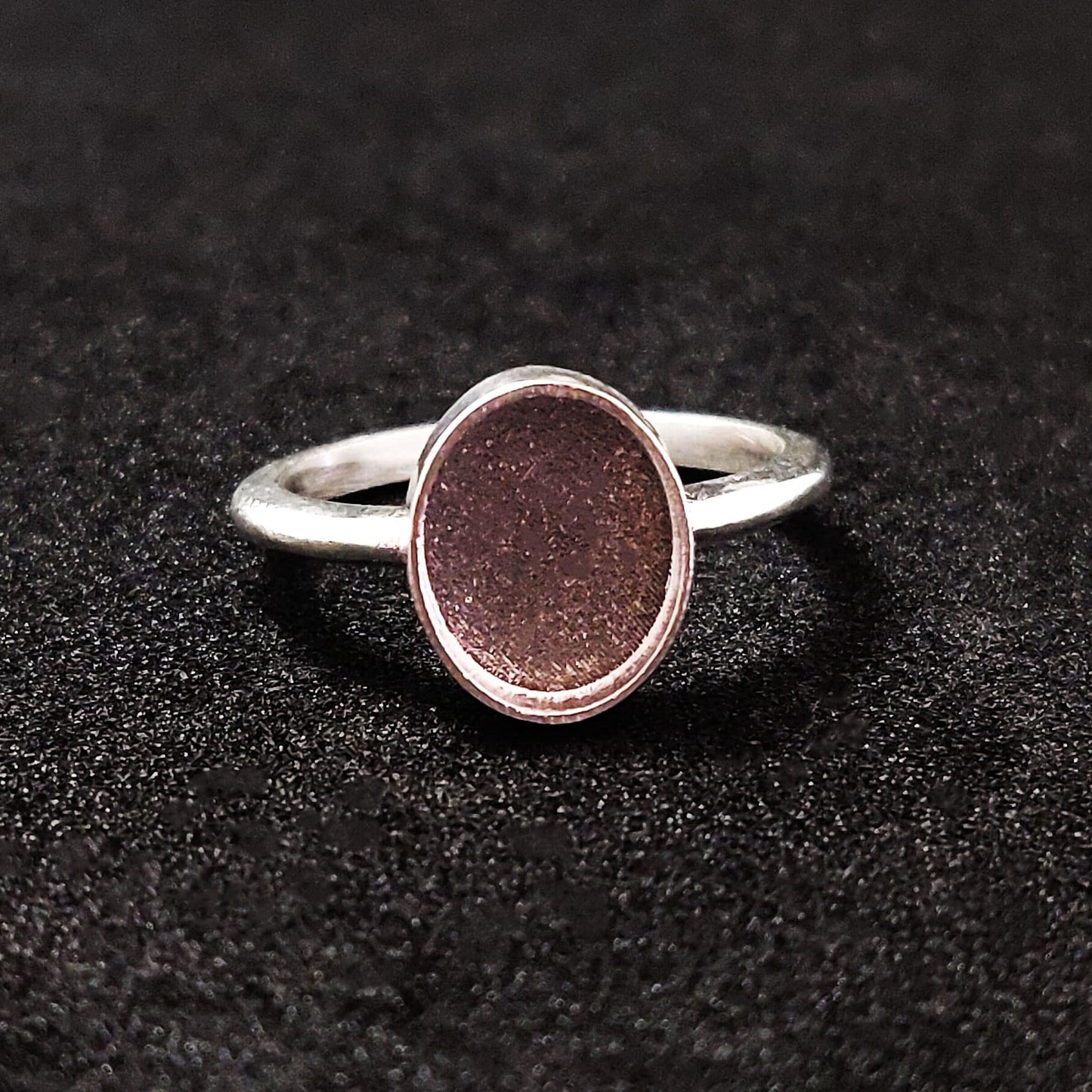 Oval Cabochon Ring Setting. 8x6mm Silver Cabochon Rubover Bezel Stacking Ring. Argentium Sterling Silver Cabochon Ring