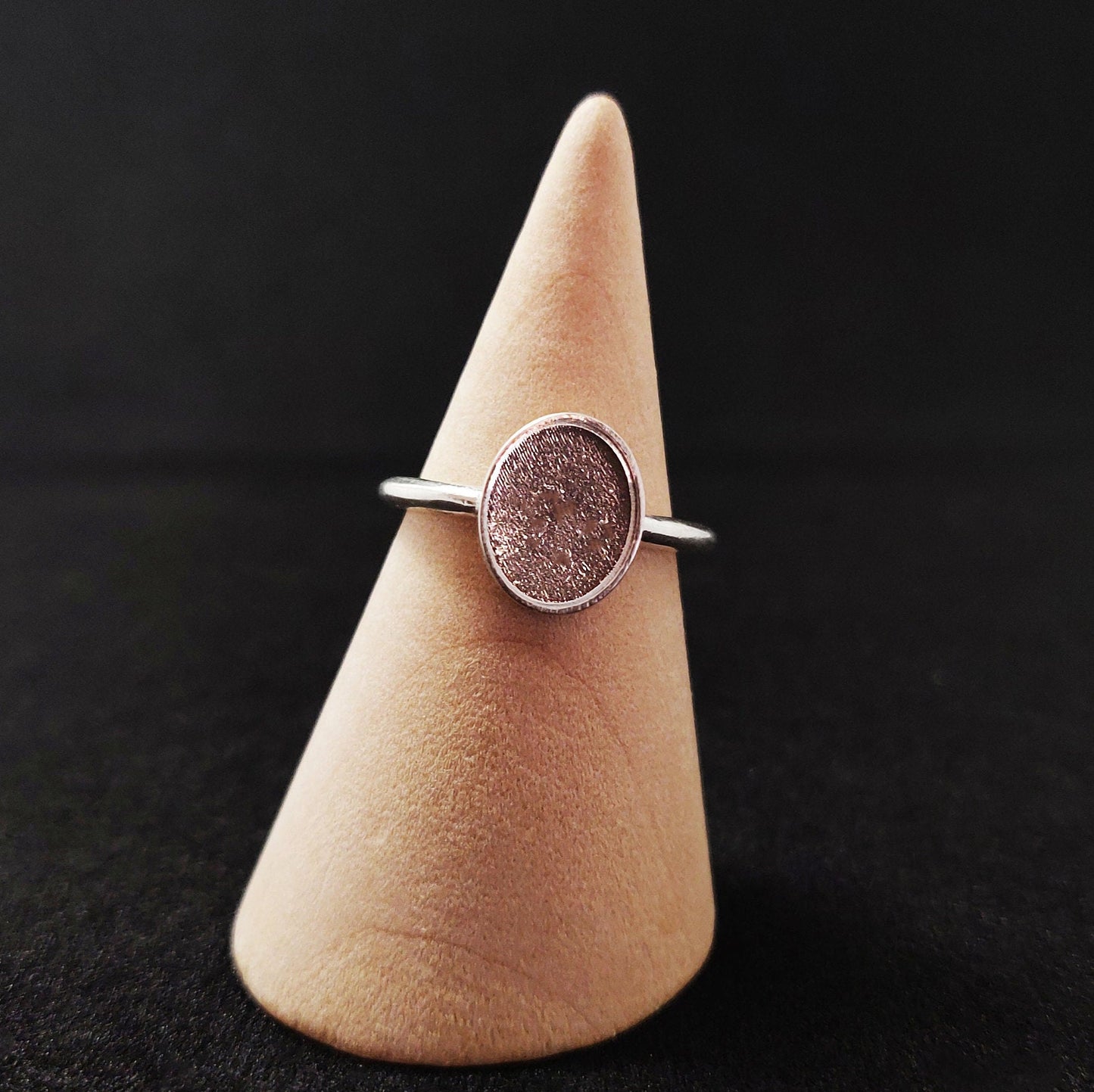 Oval Cabochon Ring Setting. 8x6mm Silver Cabochon Rubover Bezel Stacking Ring. Argentium Sterling Silver Cabochon Ring