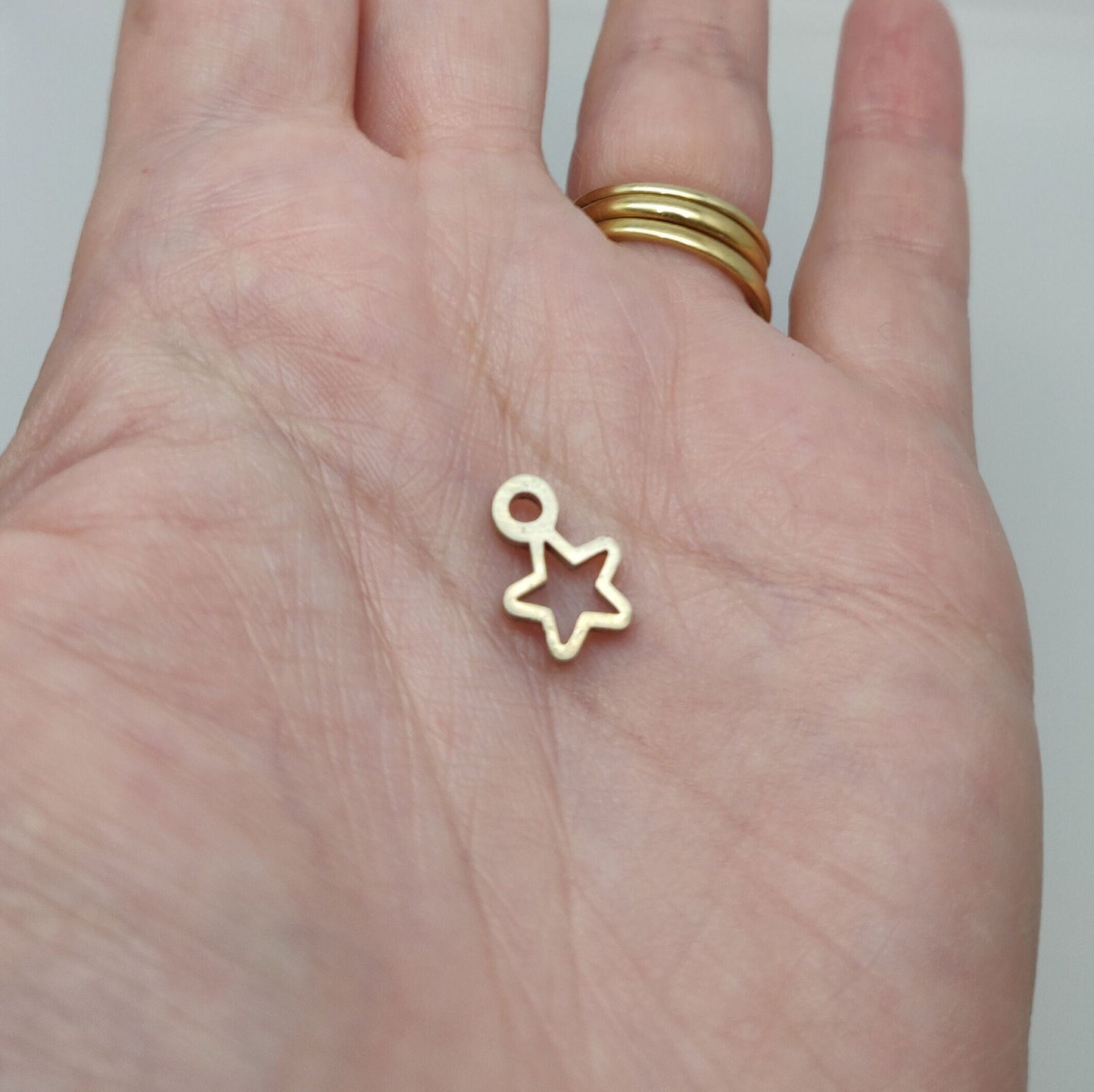 Silver Star Dangle Charm for Bracelets and Anklets Jewelry Making