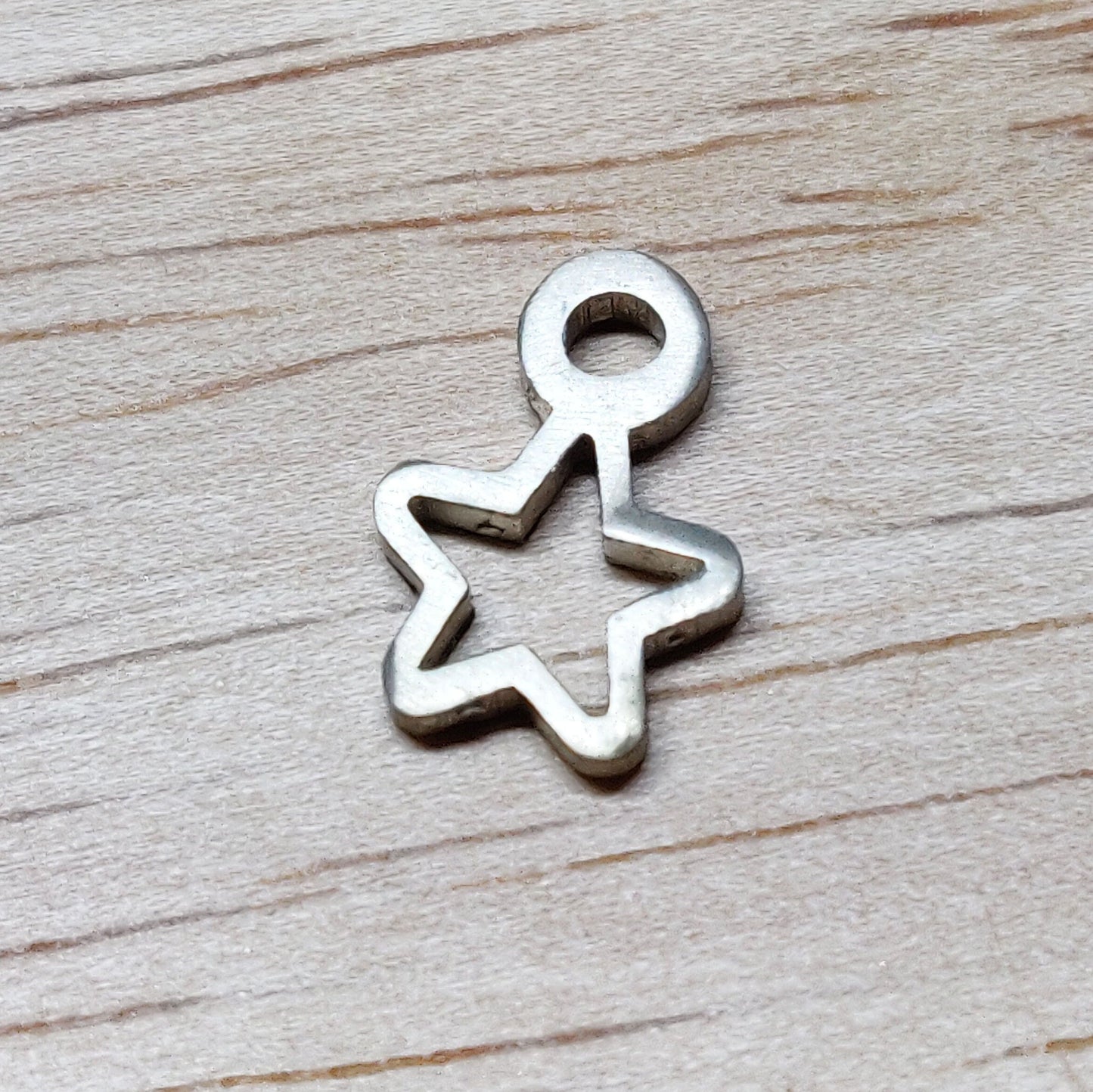 Silver Star Dangle Charm for Bracelets and Anklets Jewelry Making