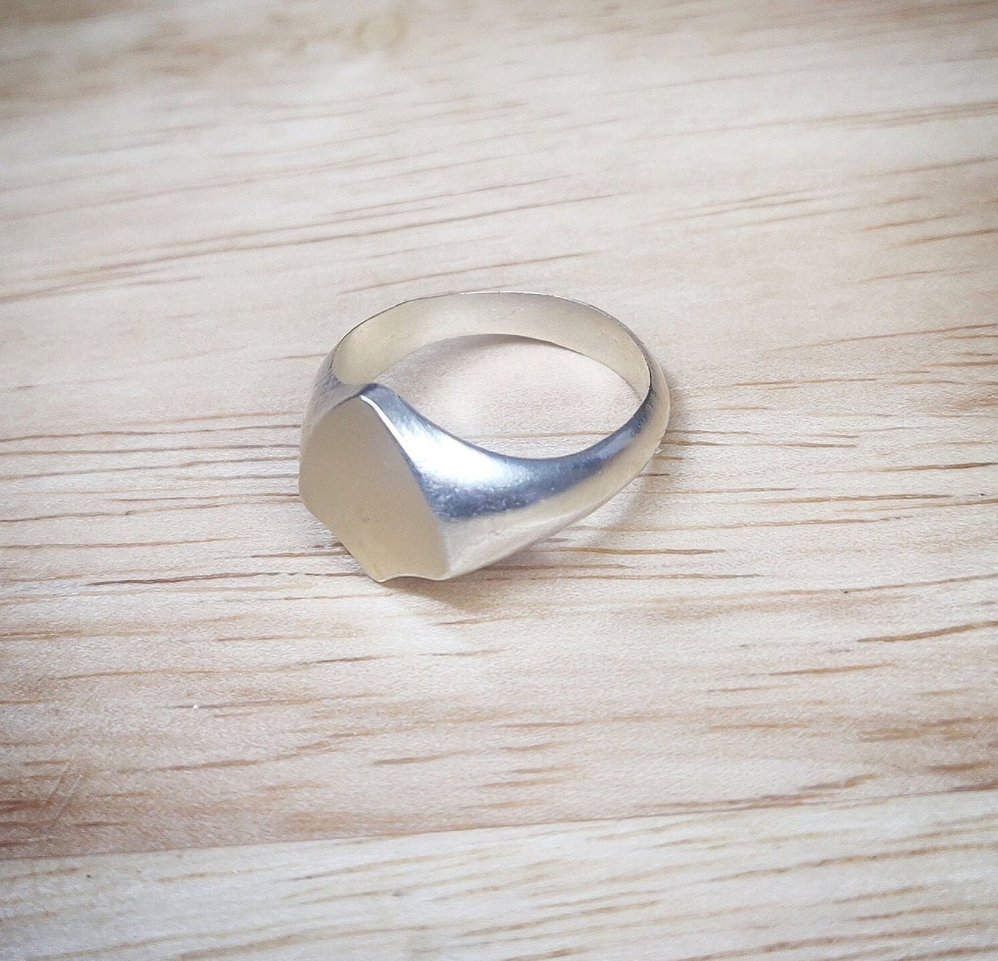 13mm Shield Signet Ring for Jewelry Making, Engraving, Gem Setting in Silver for Men or Women