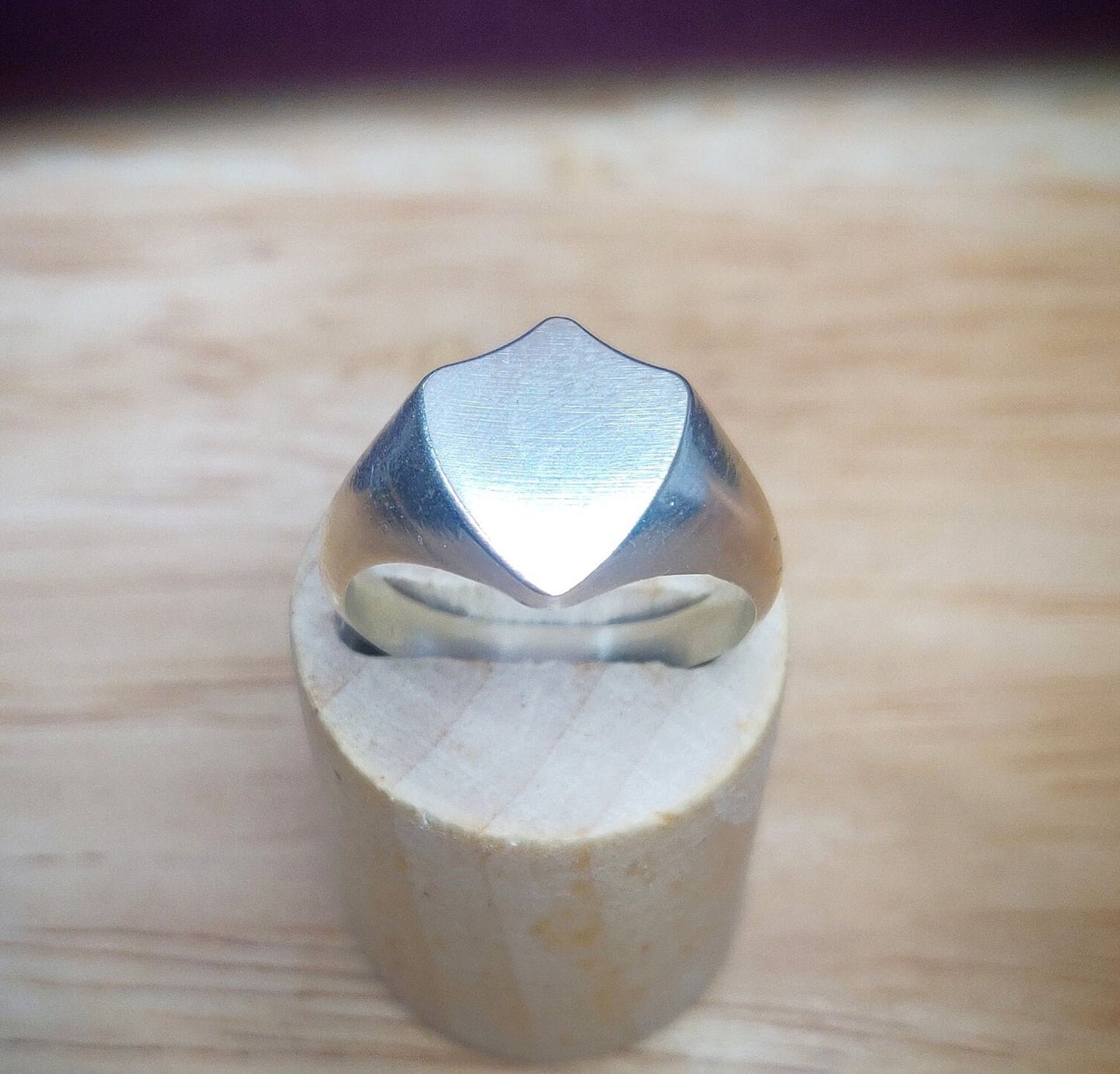 13mm Shield Signet Ring for Jewelry Making, Engraving, Gem Setting in Silver for Men or Women