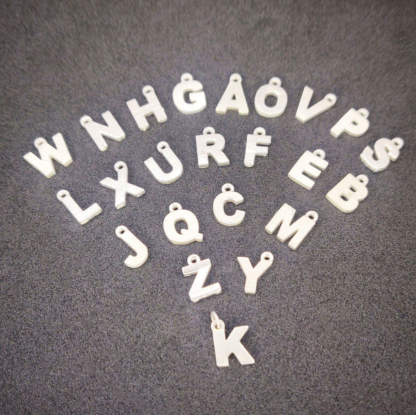 Sterling or Argentium Silver Alphabet Pendants for Charm Bracelets or Initial Necklaces