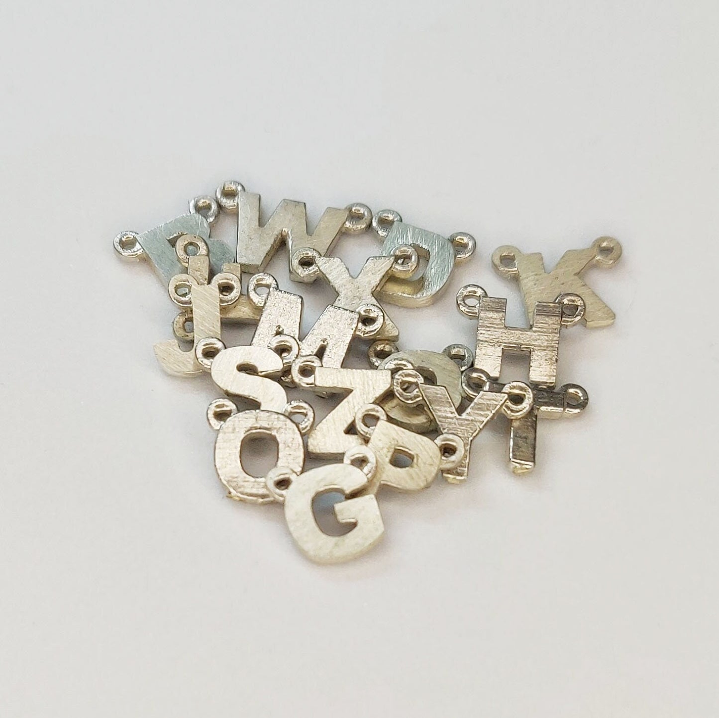 Sterling or Argentium Silver Alphabet Pendant Charms for Initial Necklaces and Bracelets