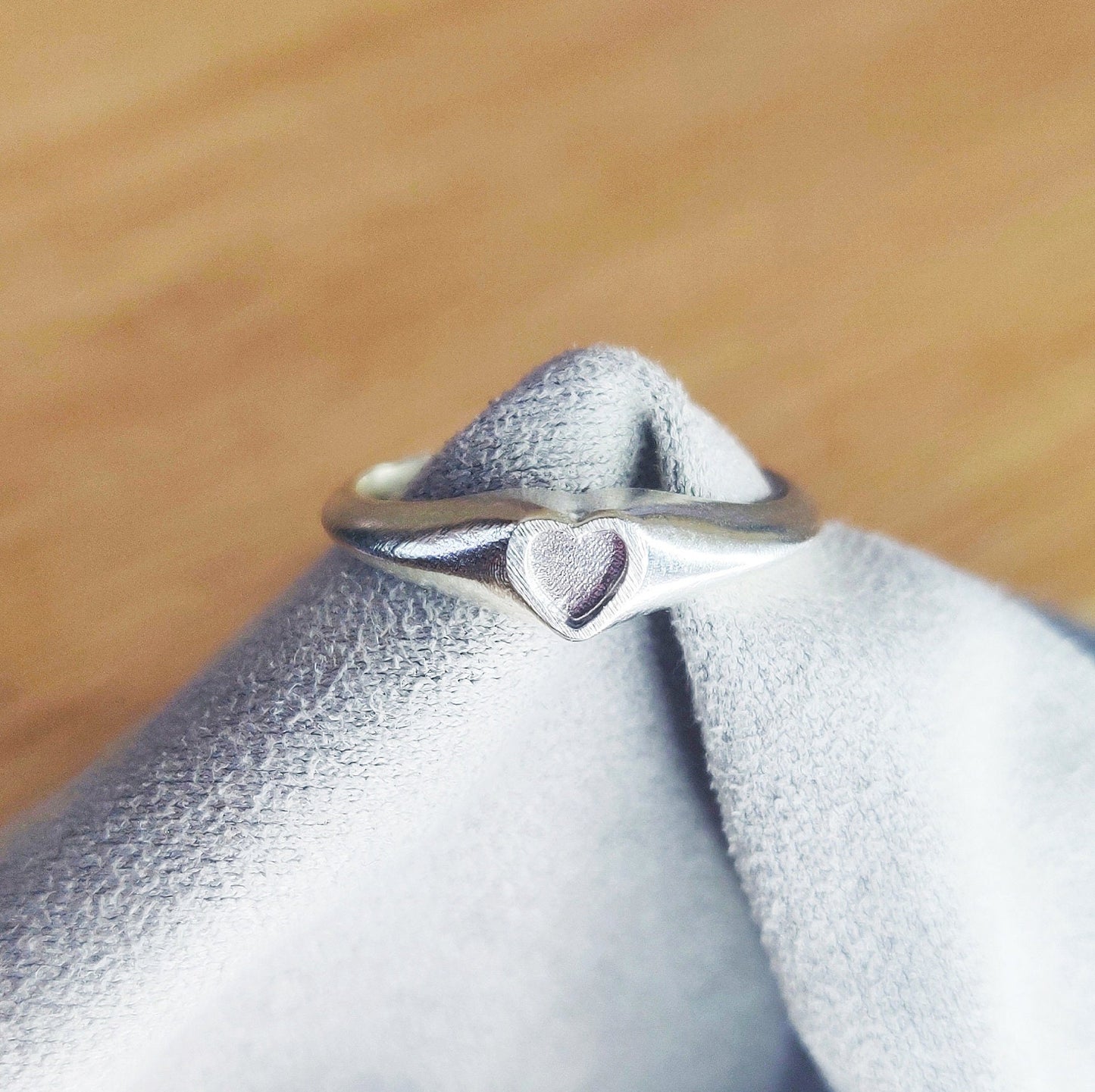 Sterling Silver 5mm Heart Signet Ring for Jewelry Making and Engraving