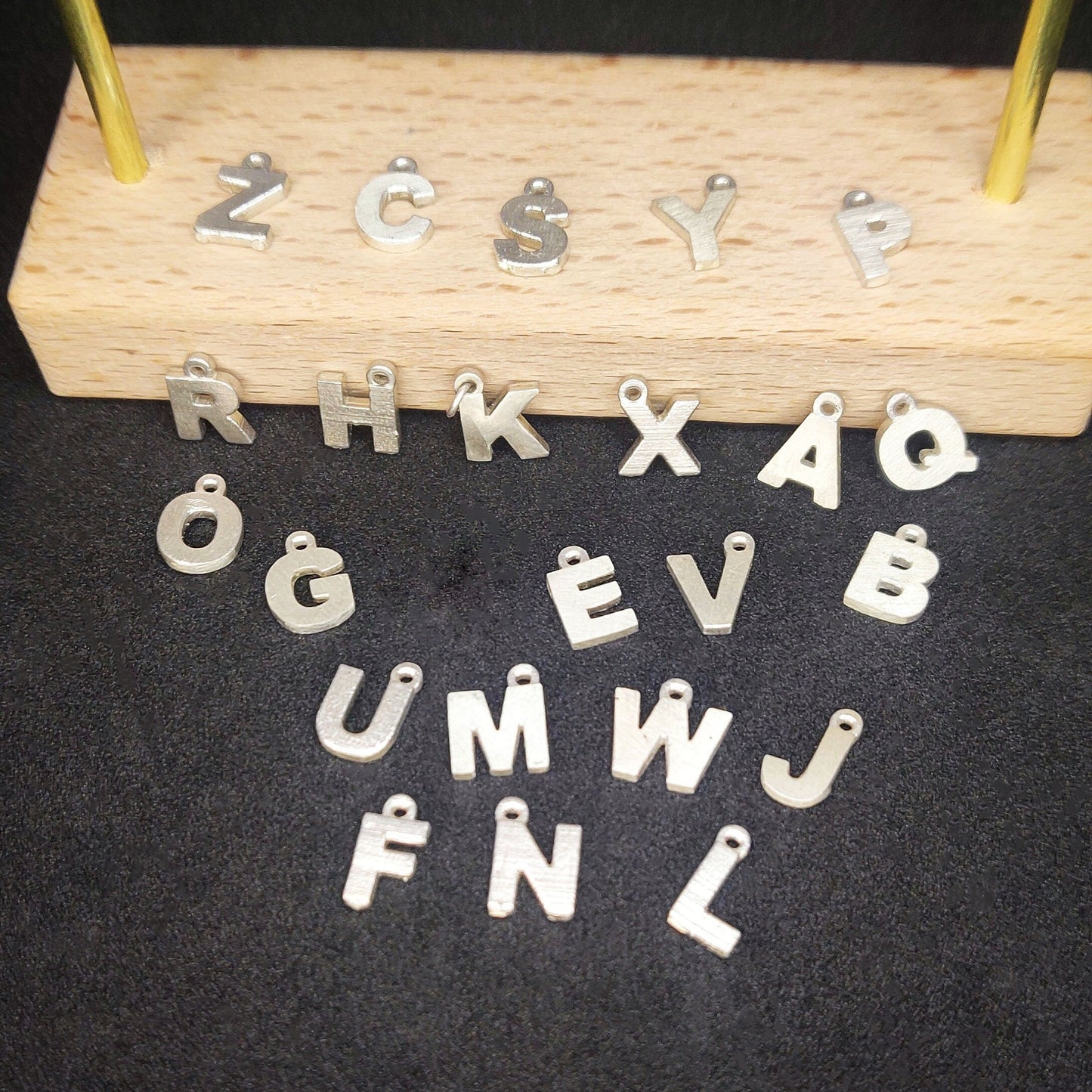 Sterling or Argentium Silver Alphabet Pendants for Charm Bracelets or Initial Necklaces