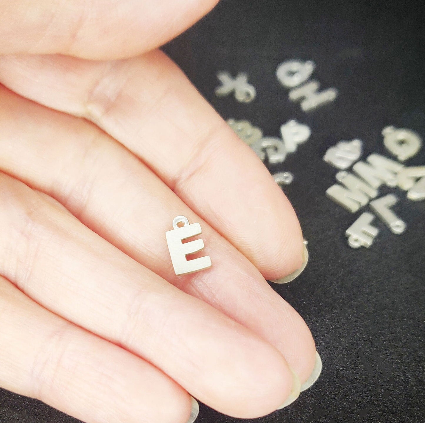 Sterling Silver Alphabet Pendants, Argentium Initial Charms, Personalized Bracelet Necklace Charms