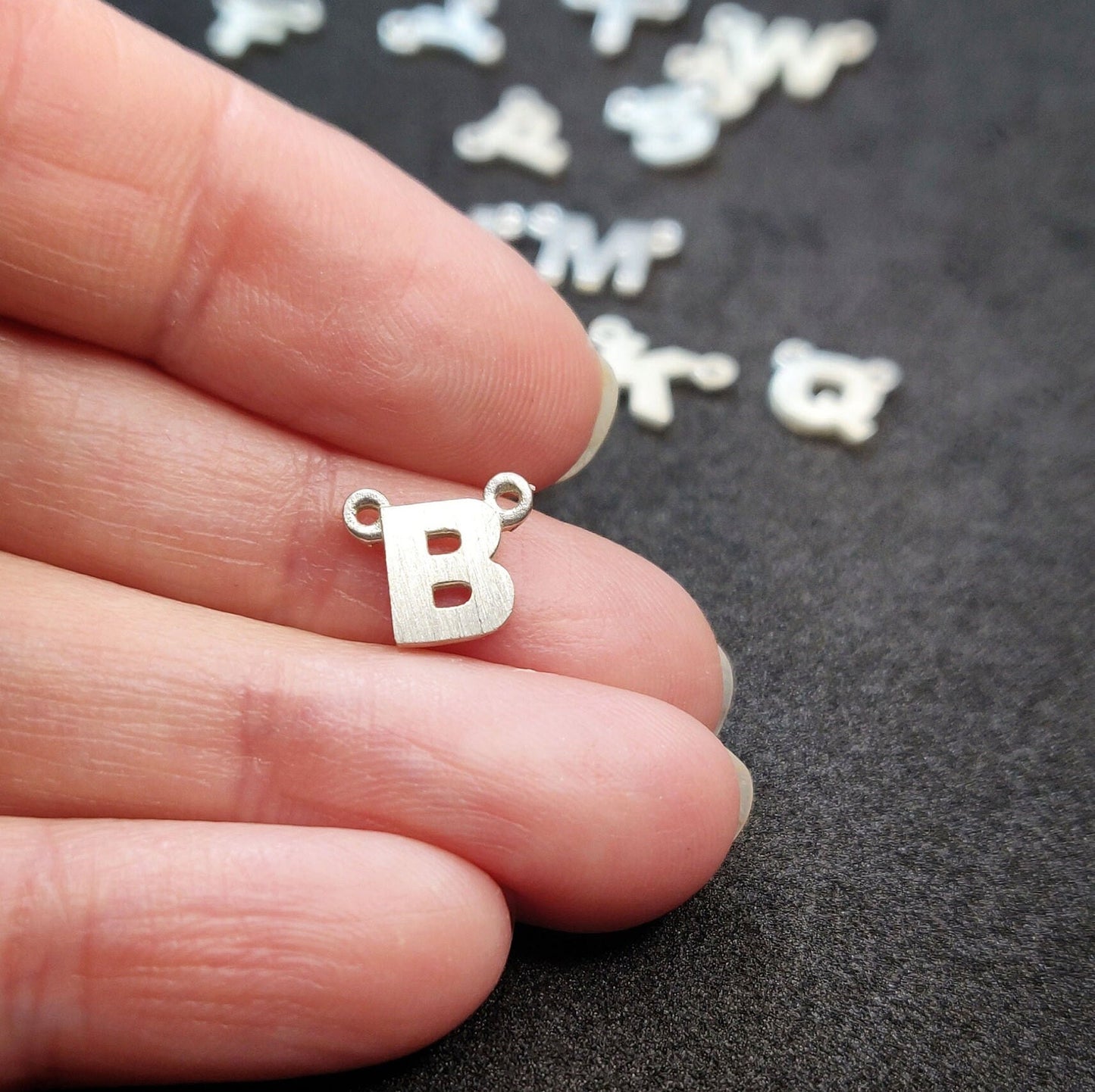 Sterling or Argentium Silver Alphabet Pendant Charms for Initial Necklaces and Bracelets