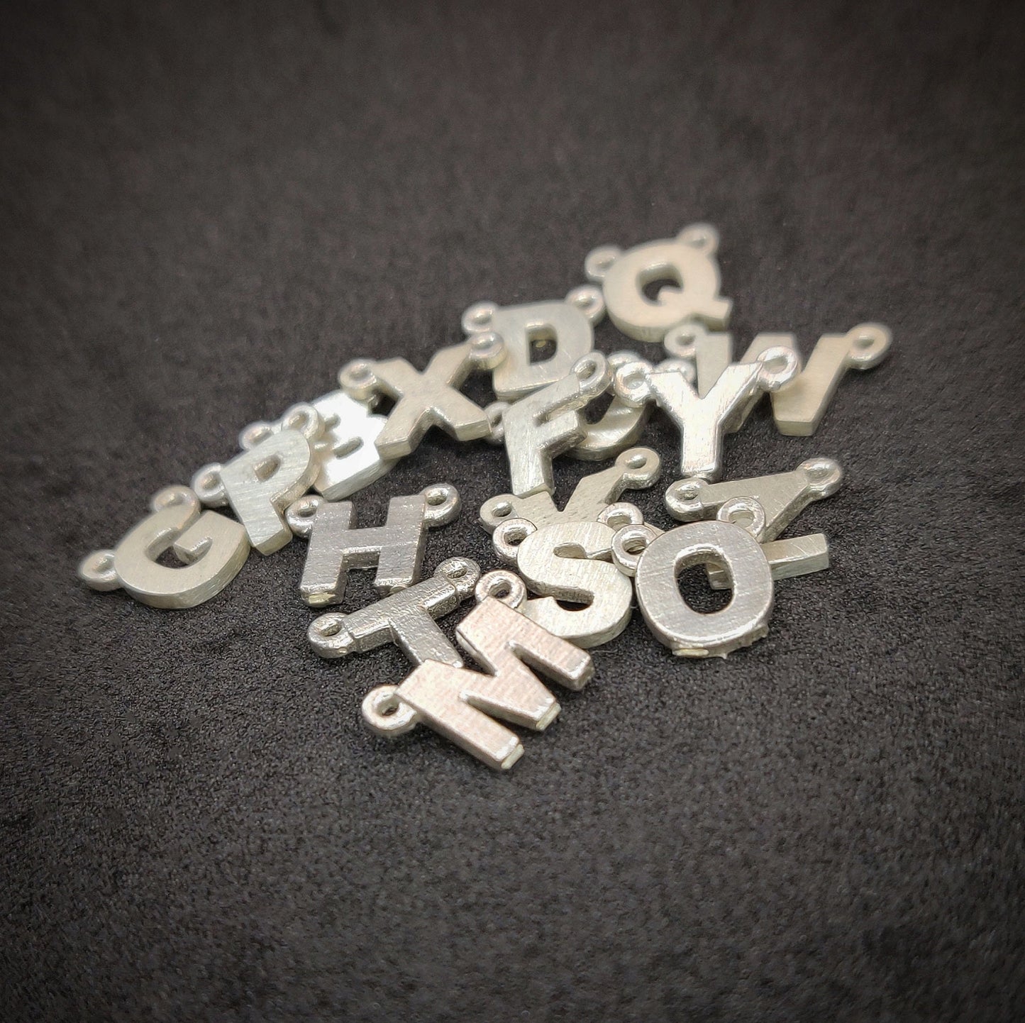 Sterling or Argentium Silver Alphabet Pendant Charms for Initial Necklaces and Bracelets