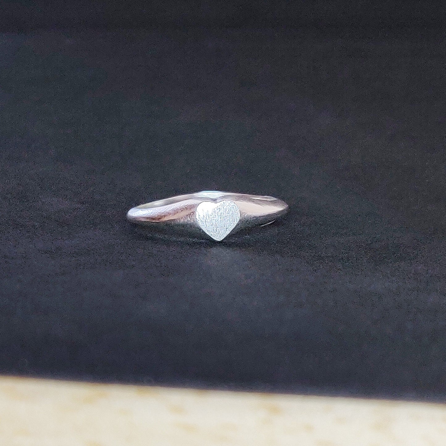 5mm Heart Silver Signet Ring for Jewelry Making, Engraving, Gem Setting, Ladies Pinky Supplies