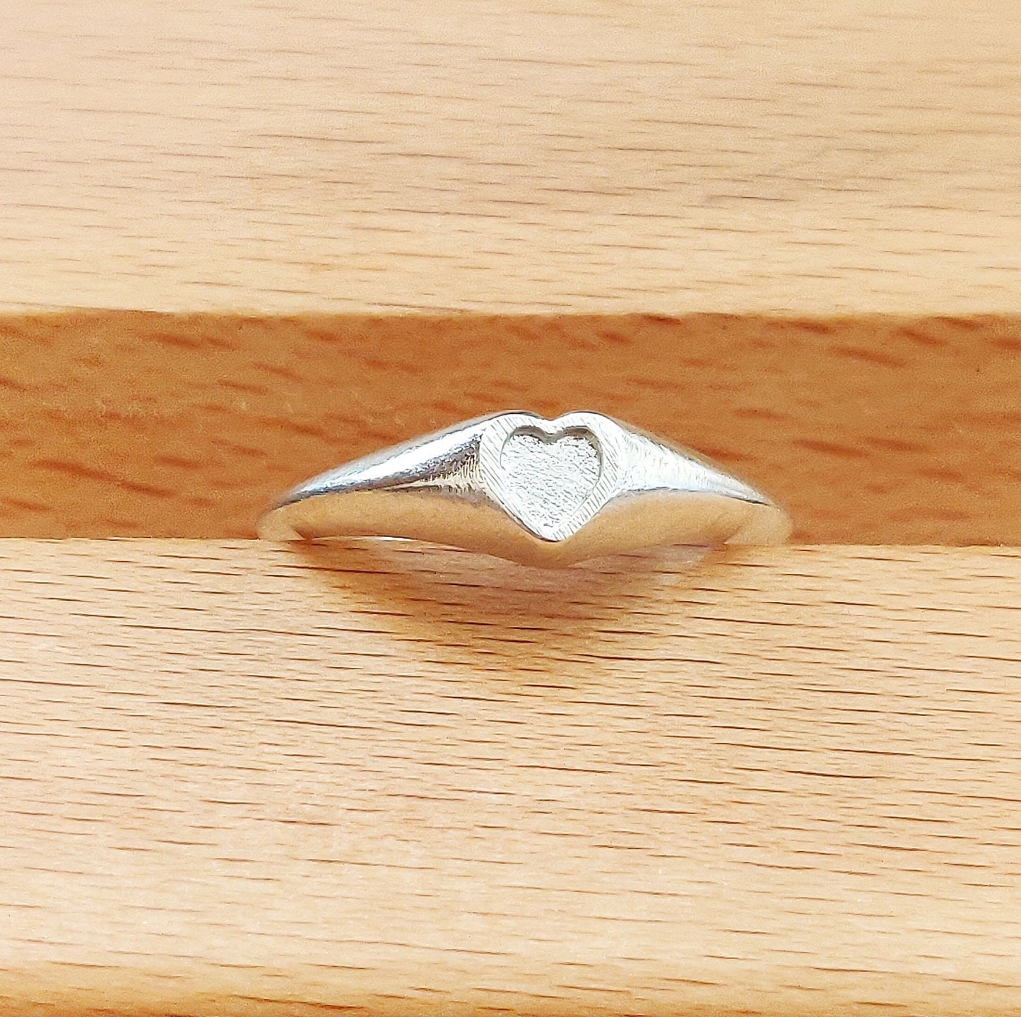 Sterling Silver 5mm Heart Signet Ring for Jewelry Making and Engraving