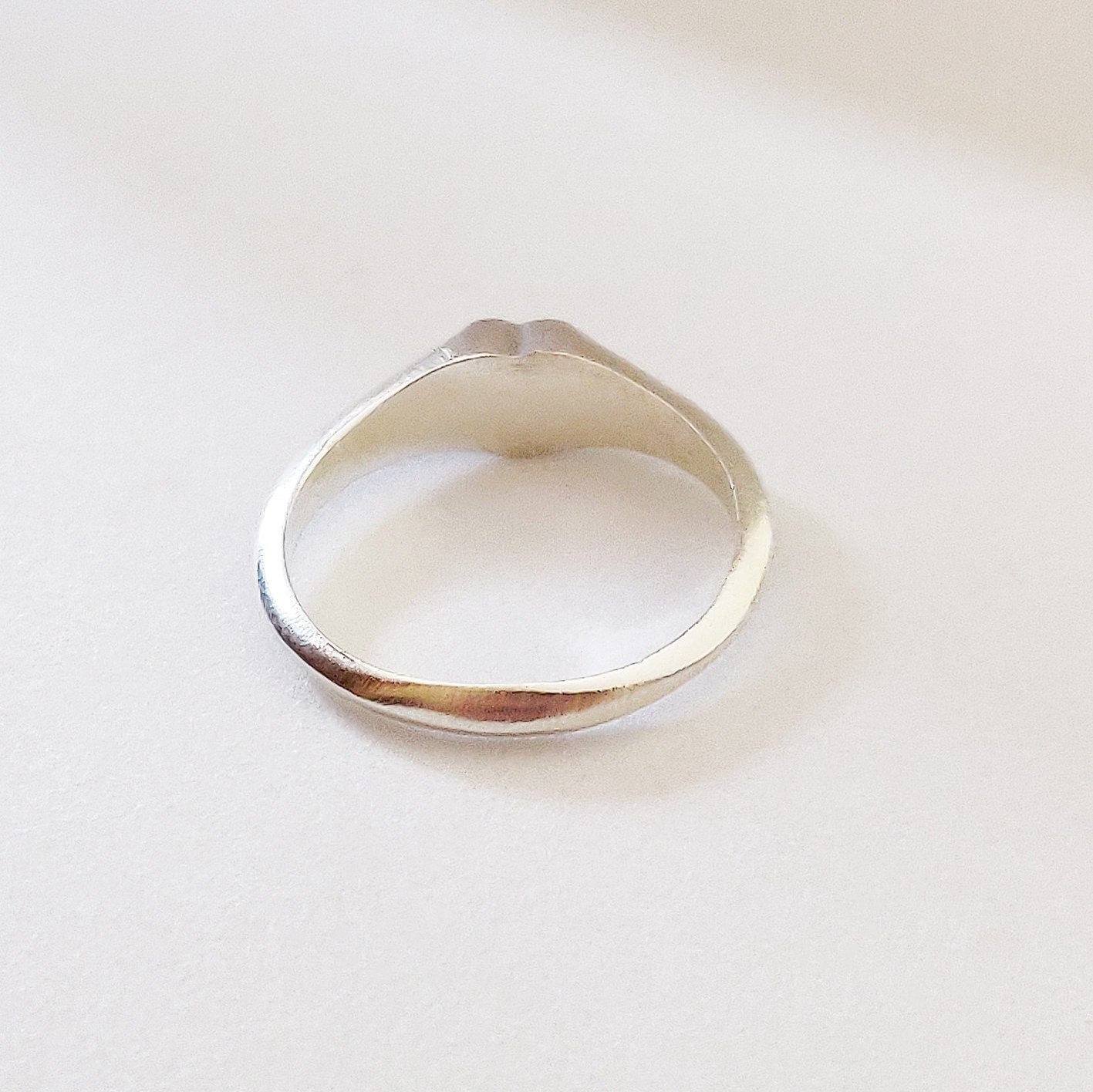 Sterling Silver 5mm Heart Signet Ring for Jewelry Making and Engraving