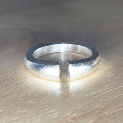 Thick Silver Omega Split Shank Ring Blank for Jewelry Making and Casting