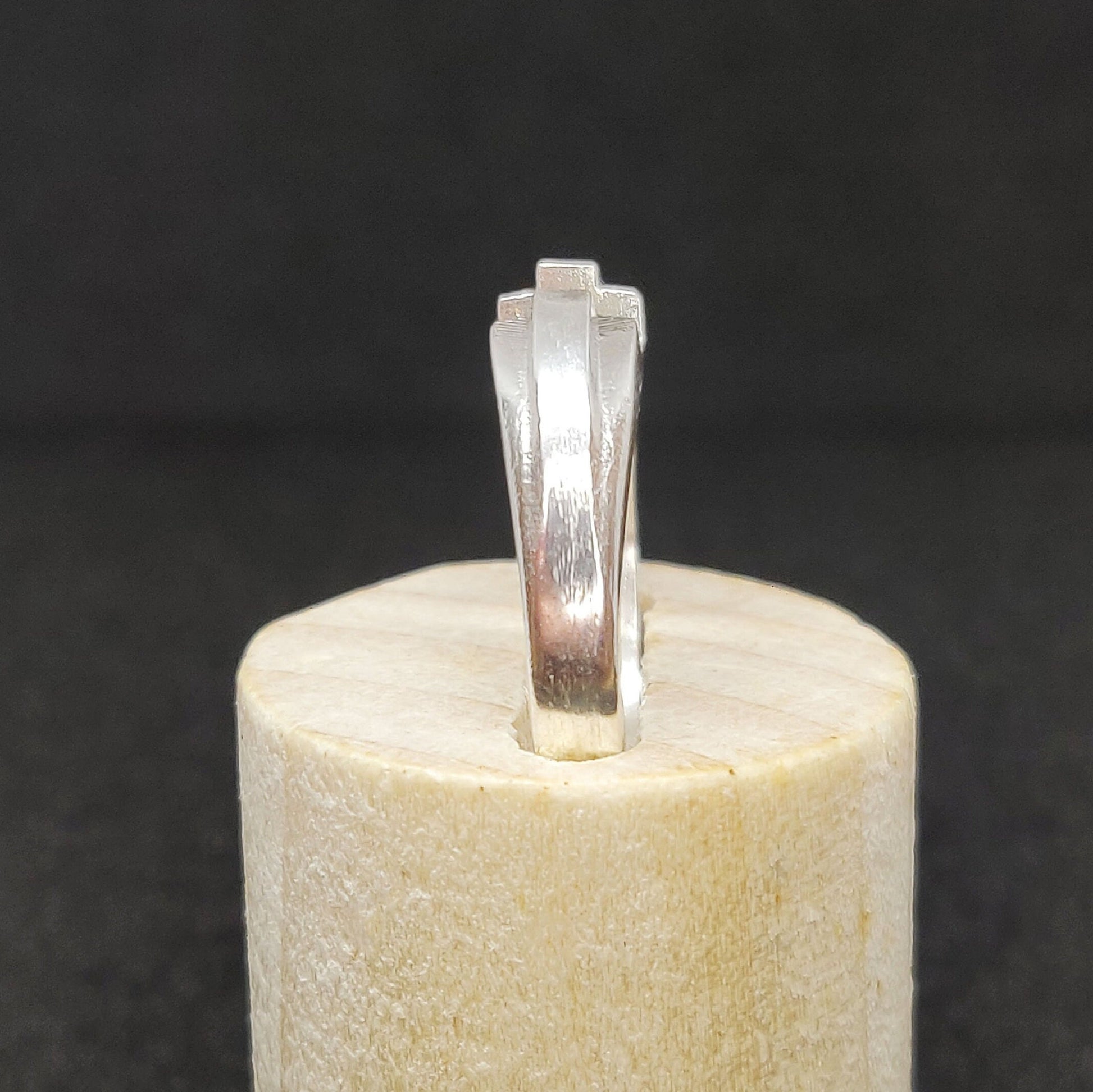 Thick Silver Stepped Profile Split Shank Ring Blank for Jewelry Crafting