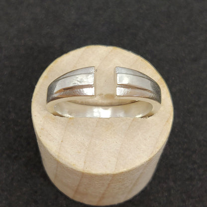 Thick Silver Stepped Profile Split Shank Ring Blank for Jewelry Crafting