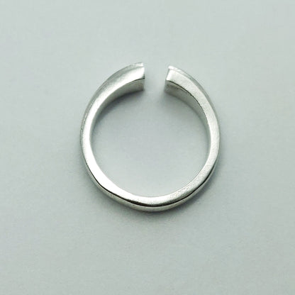 Thick Silver Stepped Profile Split Shank Ring Blank for Jewelry Crafting