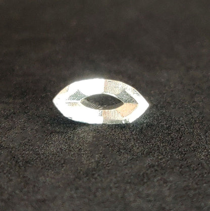 8x4mm Silver Marquise Rubover Setting. Cast Recycled Silver Open-Sided Bezel. Jewelry Making Supplies.