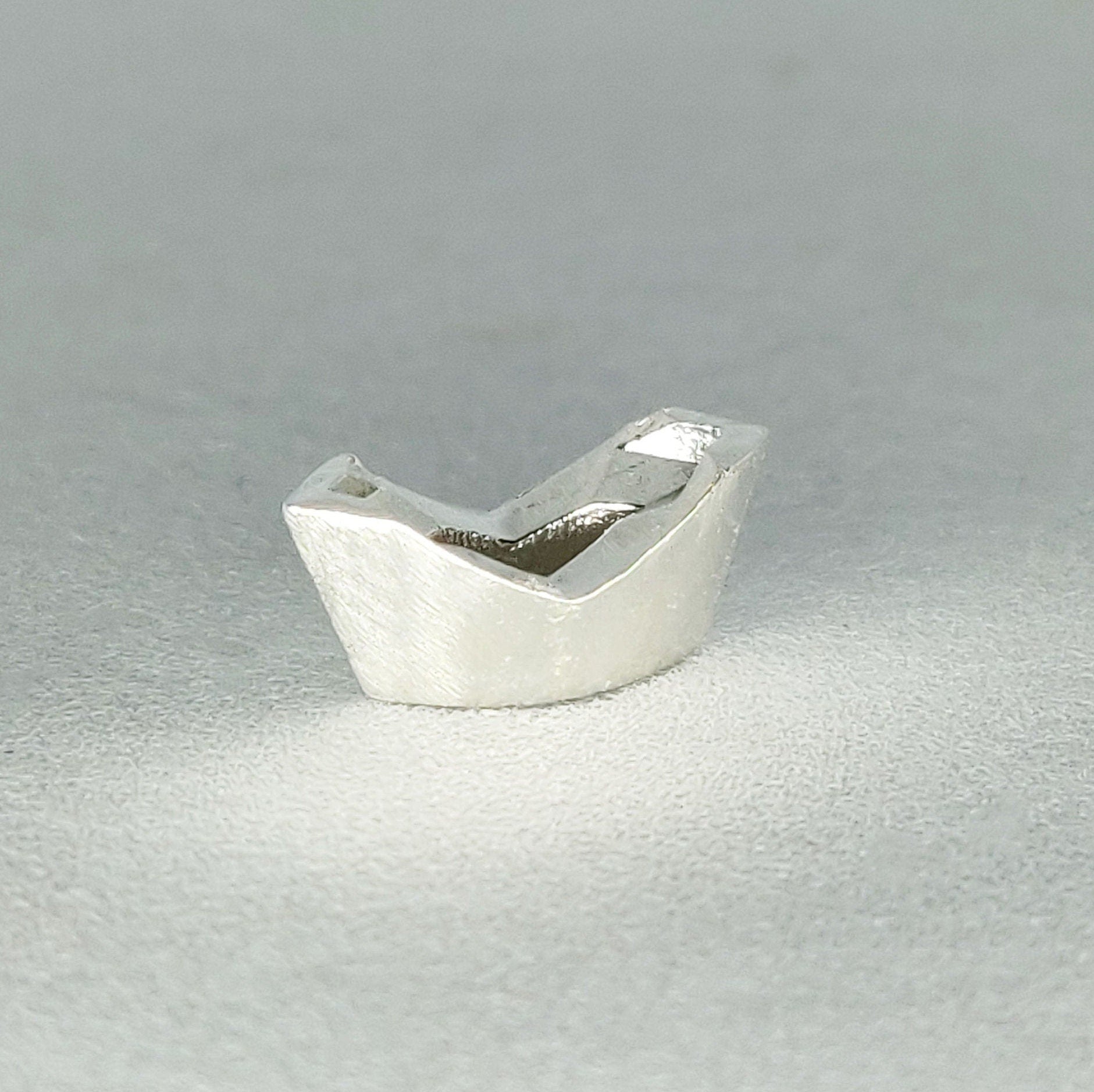 8x4mm Silver Marquise Rubover Setting. Cast Recycled Silver Open-Sided Bezel. Jewelry Making Supplies.