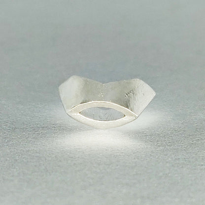 8x4mm Silver Marquise Rubover Setting. Cast Recycled Silver Open-Sided Bezel. Jewelry Making Supplies.