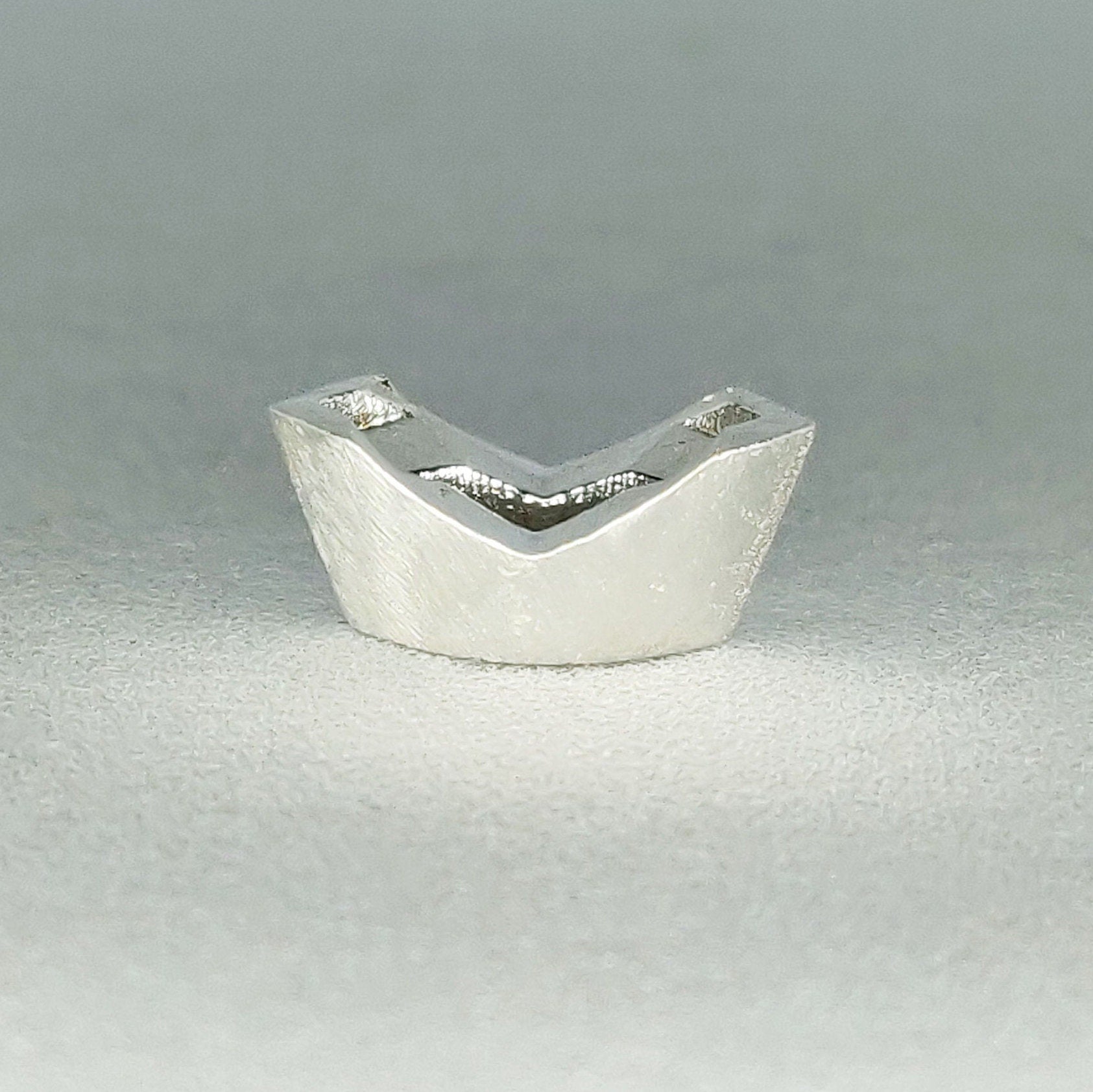 8x4mm Silver Marquise Rubover Setting. Cast Recycled Silver Open-Sided Bezel. Jewelry Making Supplies.